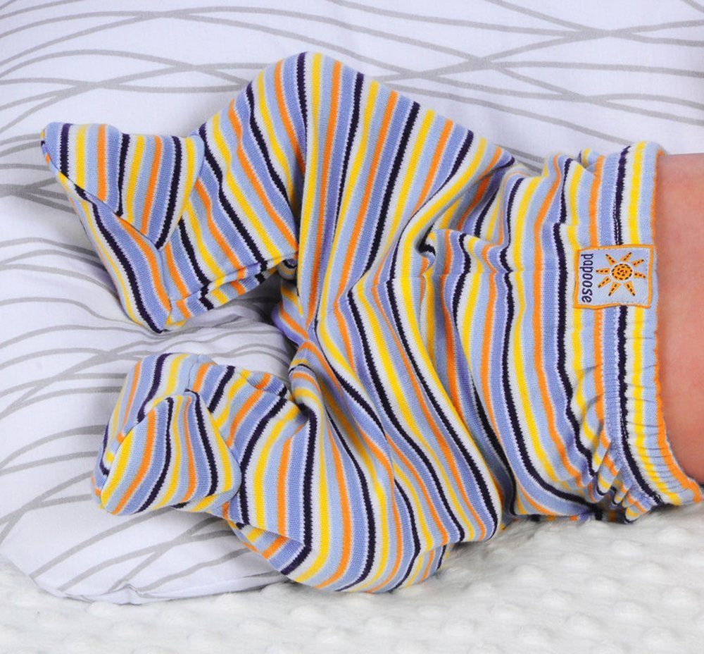 BABY-LAMA Schlupfhose Baby Hose mit Füßchen gestreift Erstlingshose für Neugeborene aus reiner Baumwolle, 44 50 56