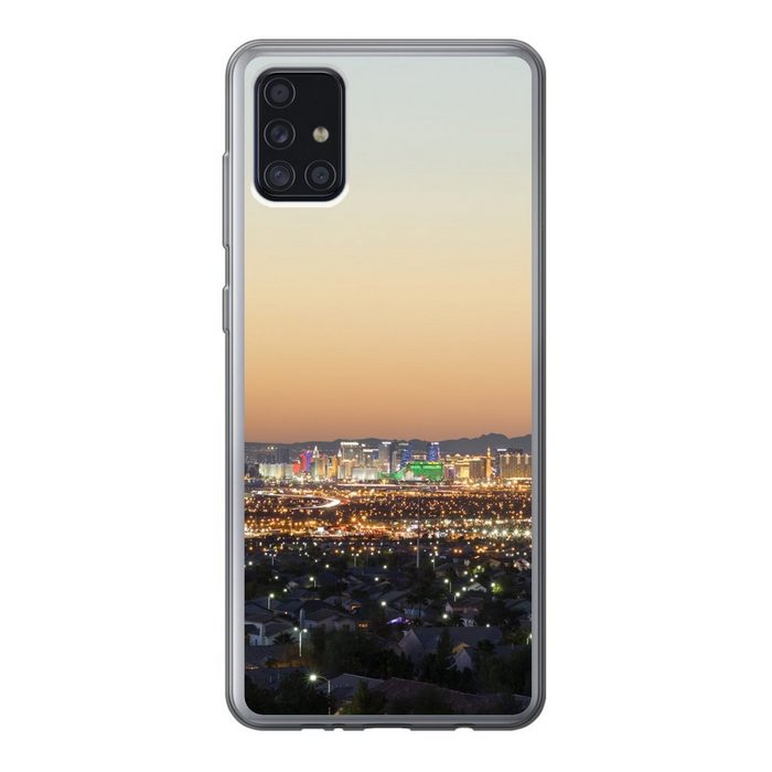 MuchoWow Handyhülle Sonnenuntergang - Las Vegas - Orange Handyhülle Samsung Galaxy A52 5G Smartphone-Bumper Print Handy