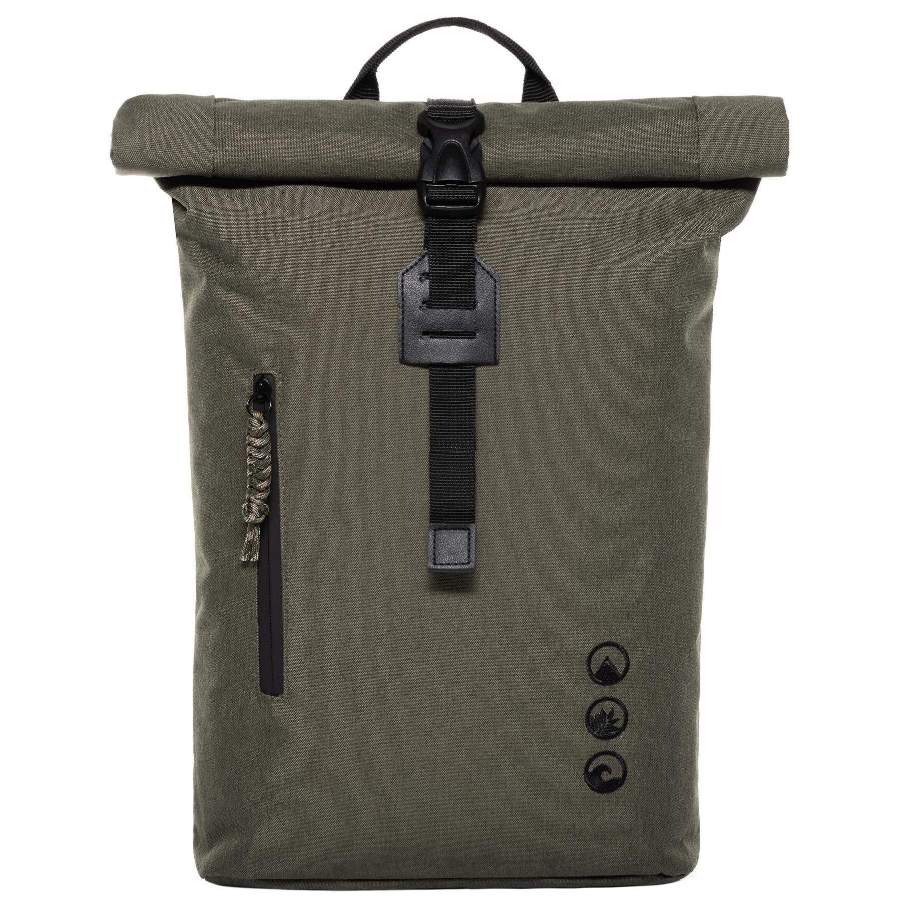 Rucksack Damen klein RollTop Rucksack groß 14 Zoll olive