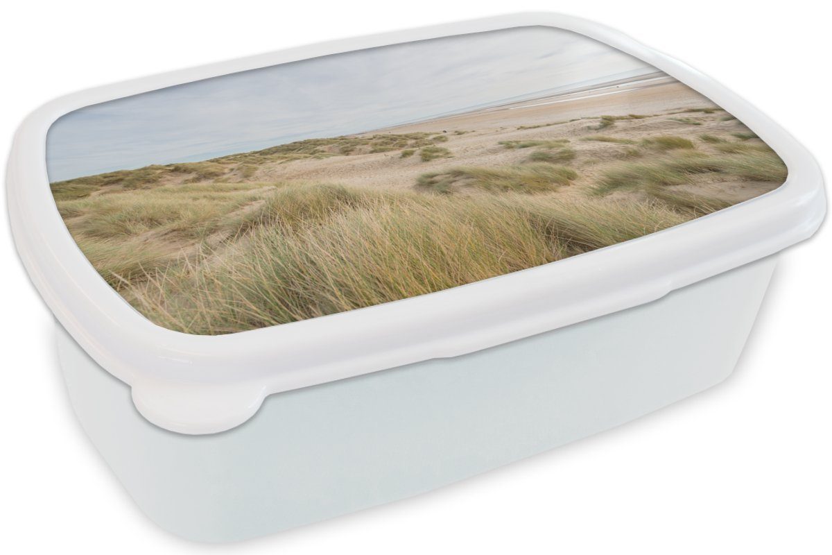 (2-tlg), Jungs Mädchen Brotbox Lunchbox Dünen England, Kinder und Strand MuchoWow - Brotdose, Erwachsene, für für - weiß Kunststoff, und