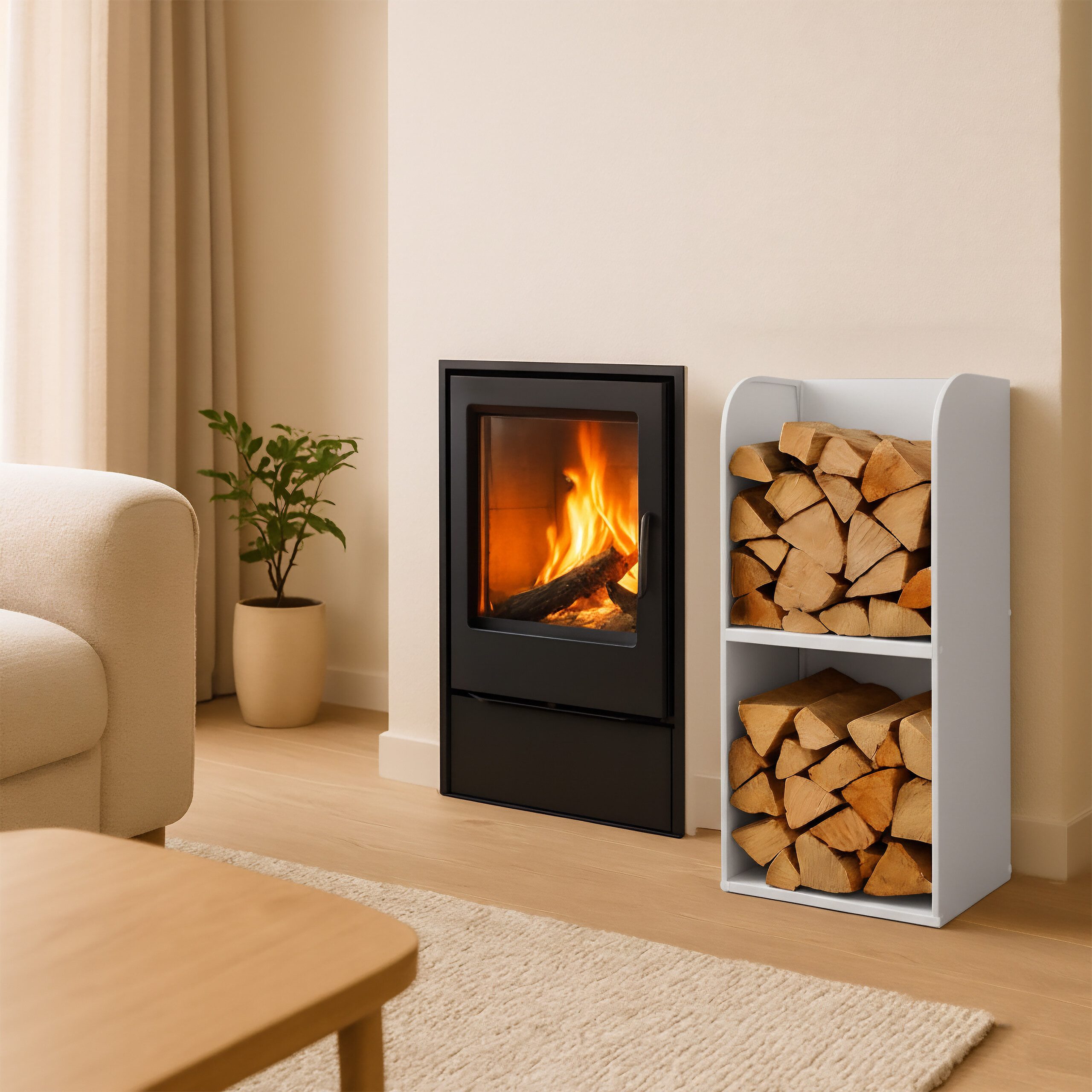 relaxdays Kaminholzregal mit 2 Fäch, BxTxH:40x30x80 günstig online kaufen