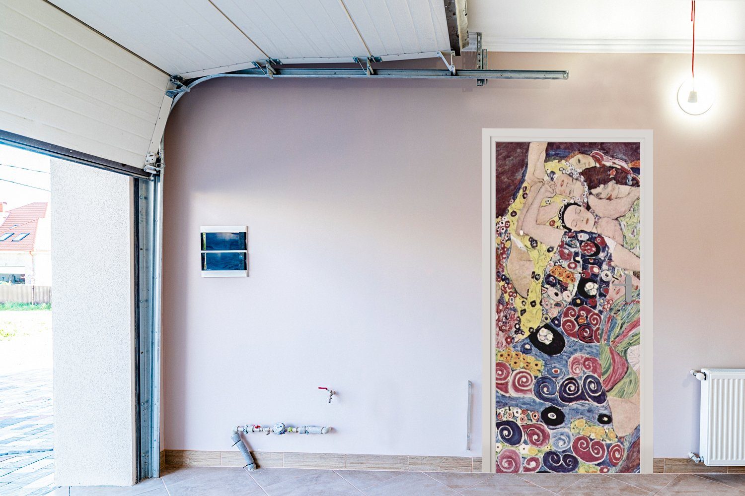 Die Türaufkleber, St), Klimt, (1 Matt, 75x205 MuchoWow Türtapete für - bedruckt, Fototapete cm Tür, Gustav Jungfrau