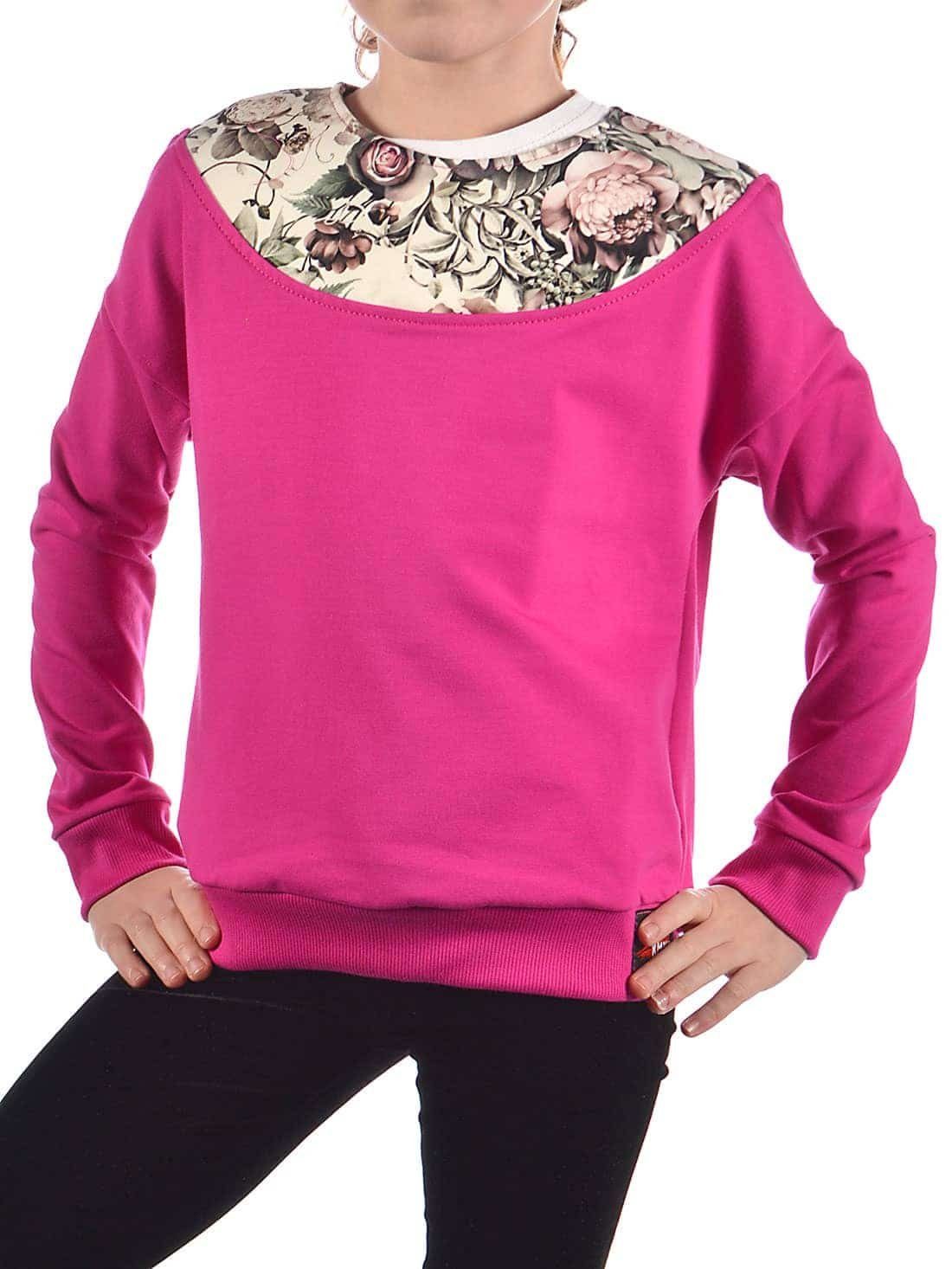 KMISSO Sweatshirt Mädchen Pullover (1-tlg) Motiv Pink mit