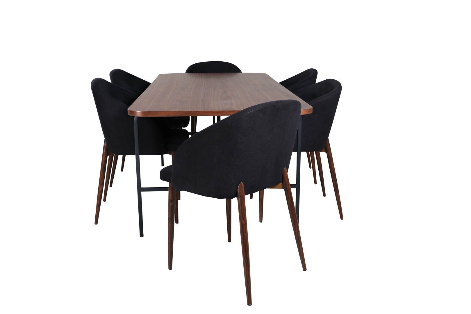 ebuy24 Essgruppe UnoWA Essgruppe Esstisch Nussbaum dekor und 6 Arch, (7-tlg)