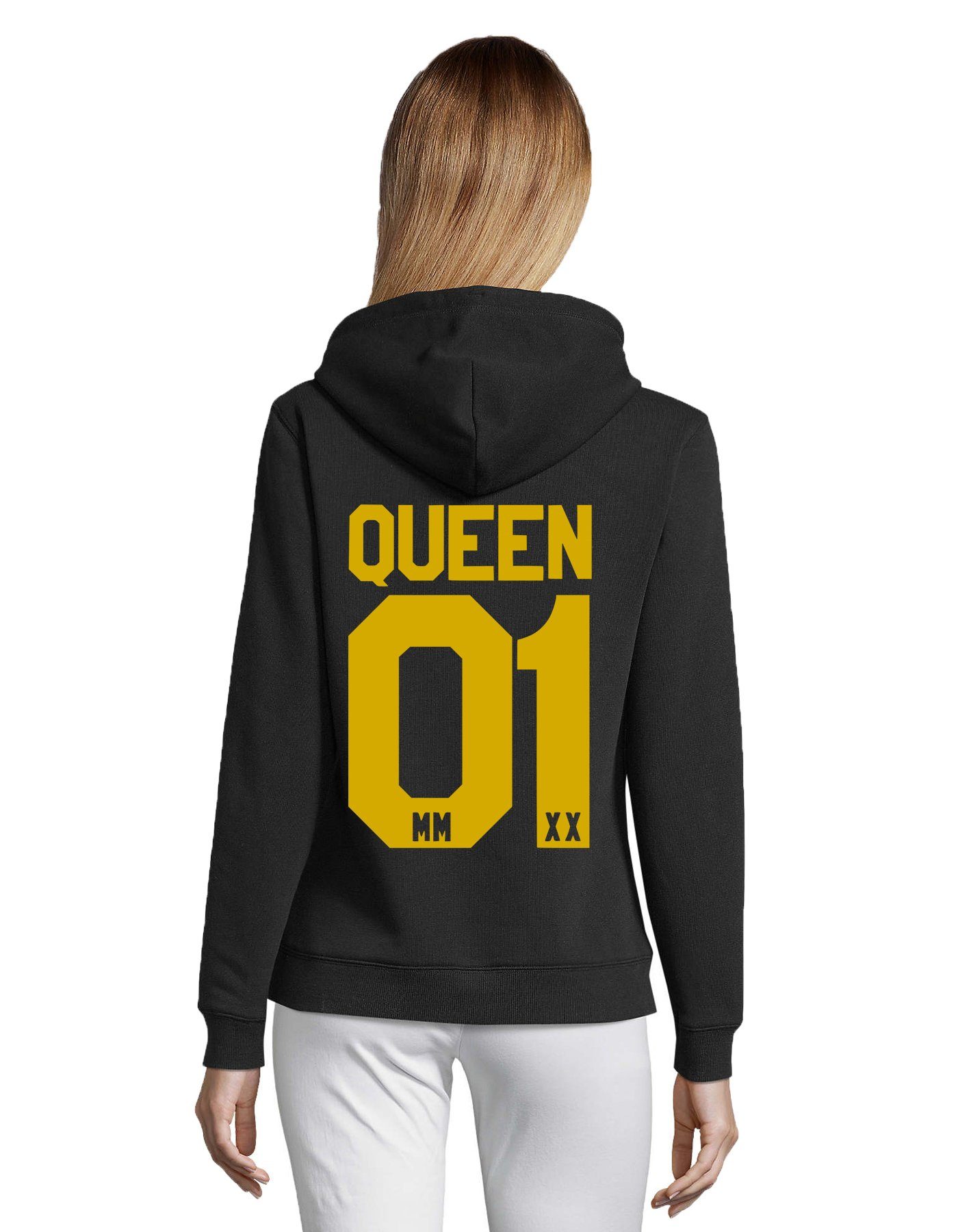 Blondie & Brownie Hoodie Unisex Paar Pärchen Пуловери King Queen Valentin Bff Friends Mit Kapuze, Kängurutaschen