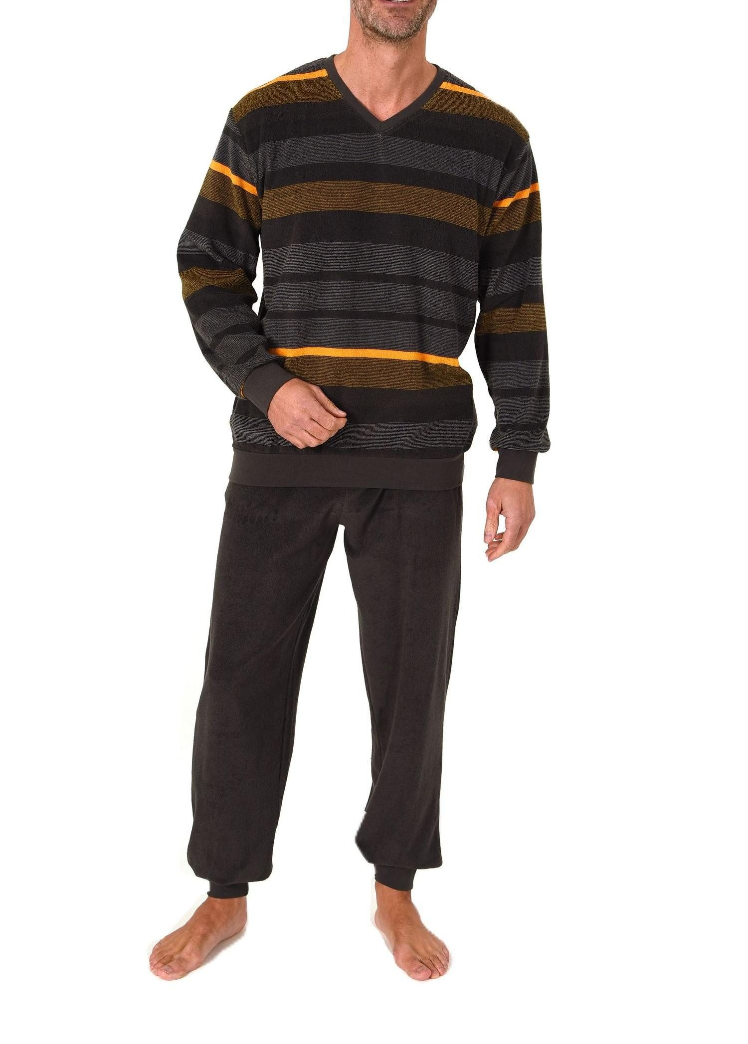 Normann Pyjama Herren Schlafanzug langarm in Frottee Qualität – auch in Übe günstig online kaufen