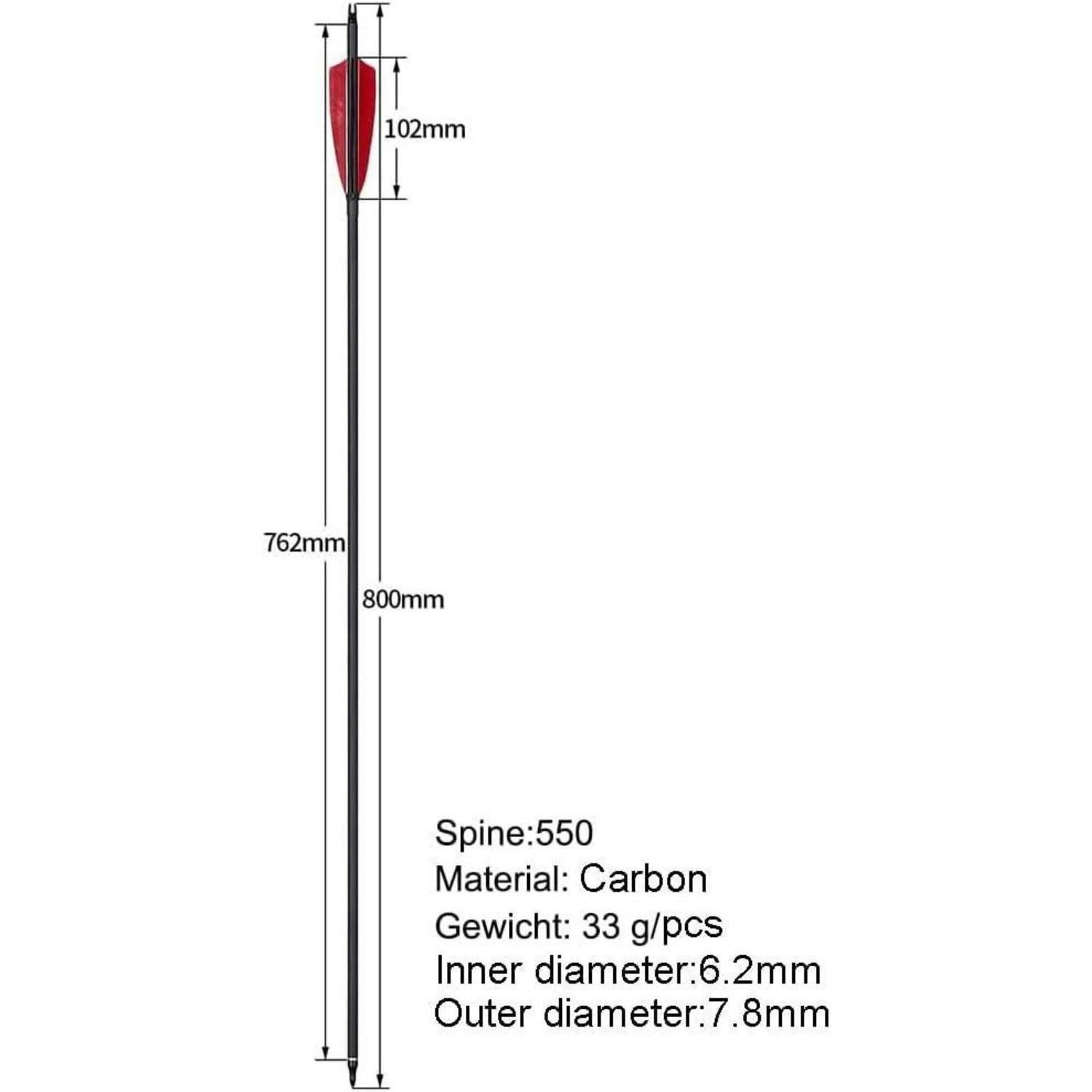 LuxusKollektion Recurvebogen Pfeile Carbon 30 Zoll 12er Recurvebogen Compound Langbogen Feder Pfeil