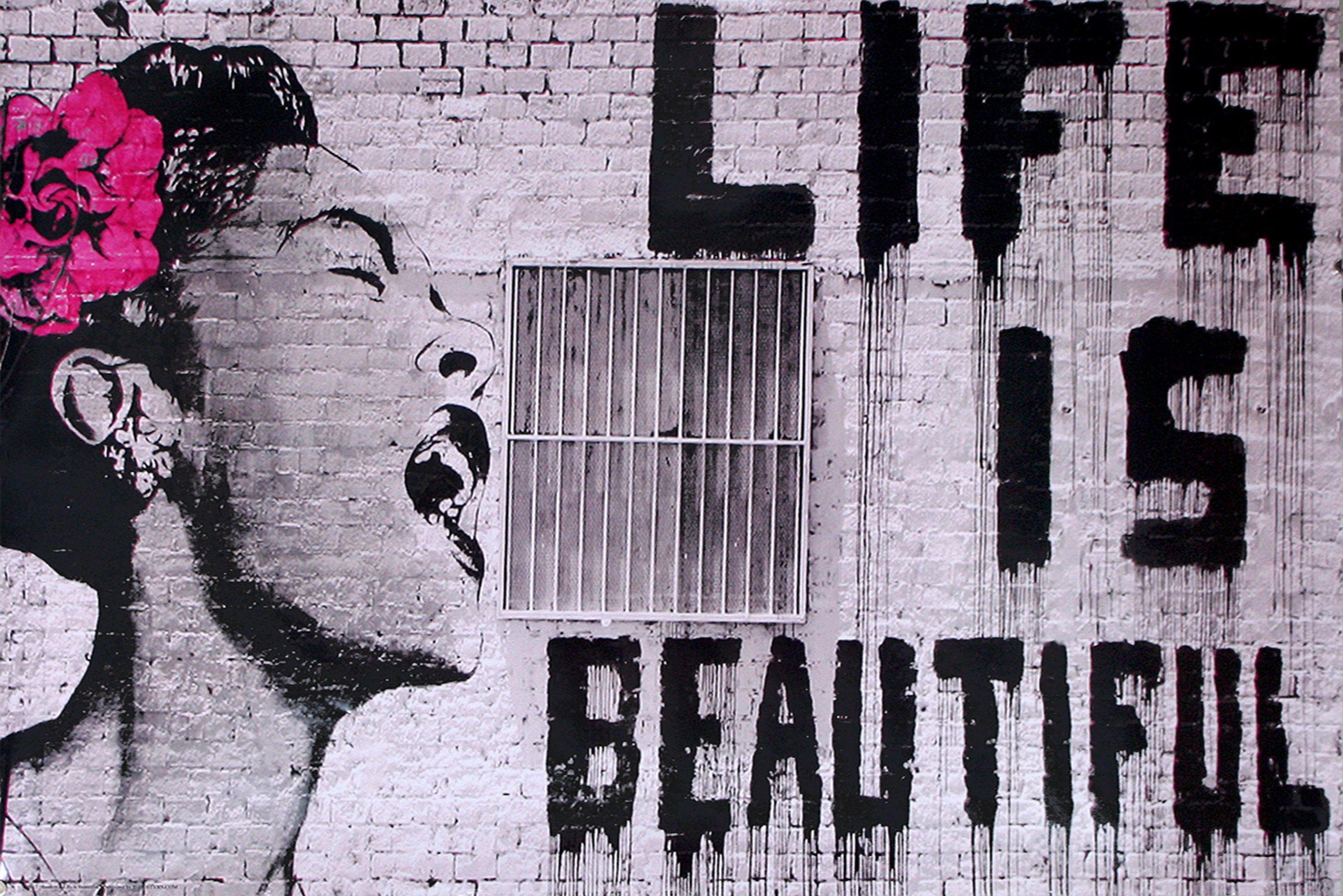 Close Up Poster Banksy Poster Billie Holiday Life is Beautiful, Street Art