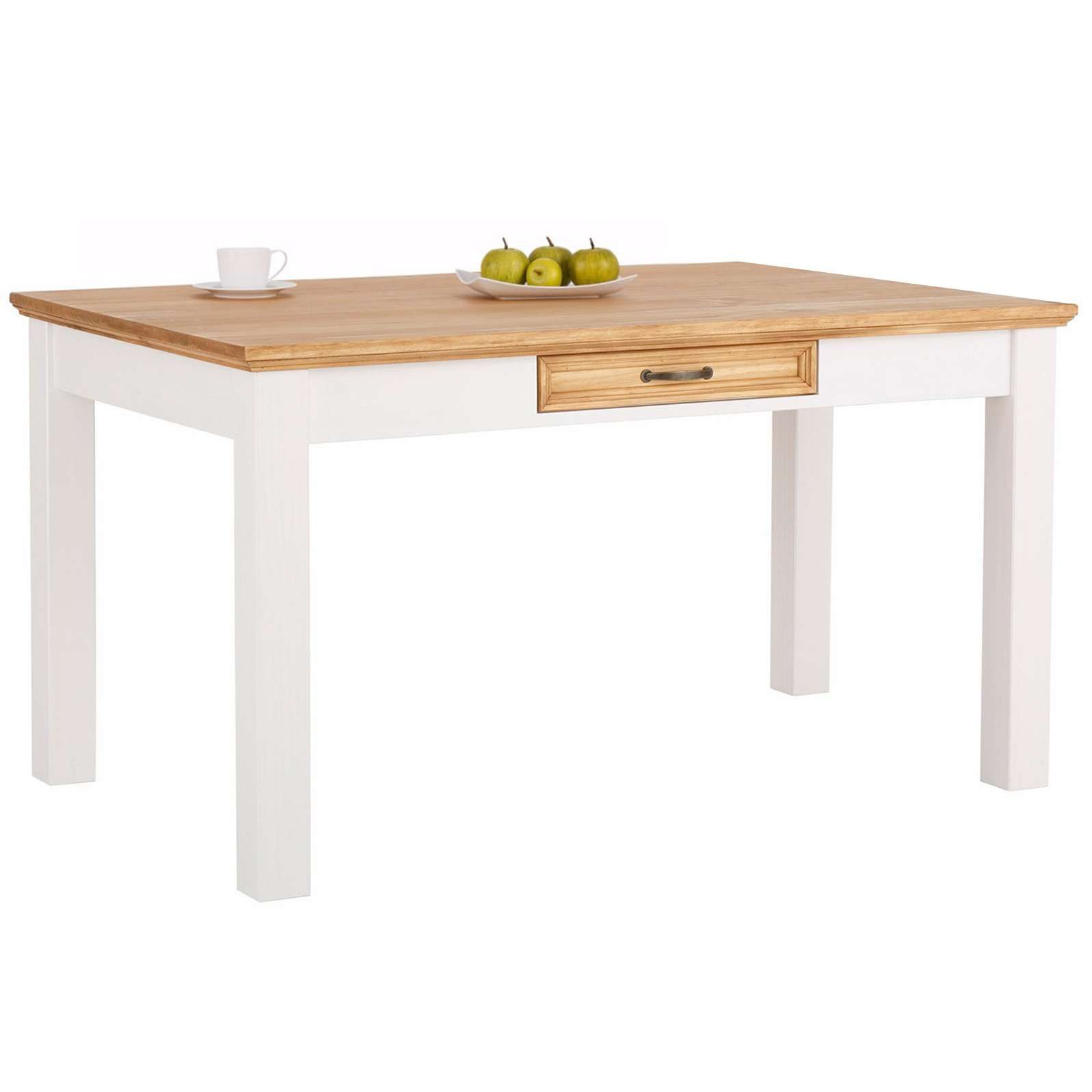 OTTO home Esstisch Selma, mit Schublade, aus massivem Kiefernholz, Breite 140 oder 180 cm