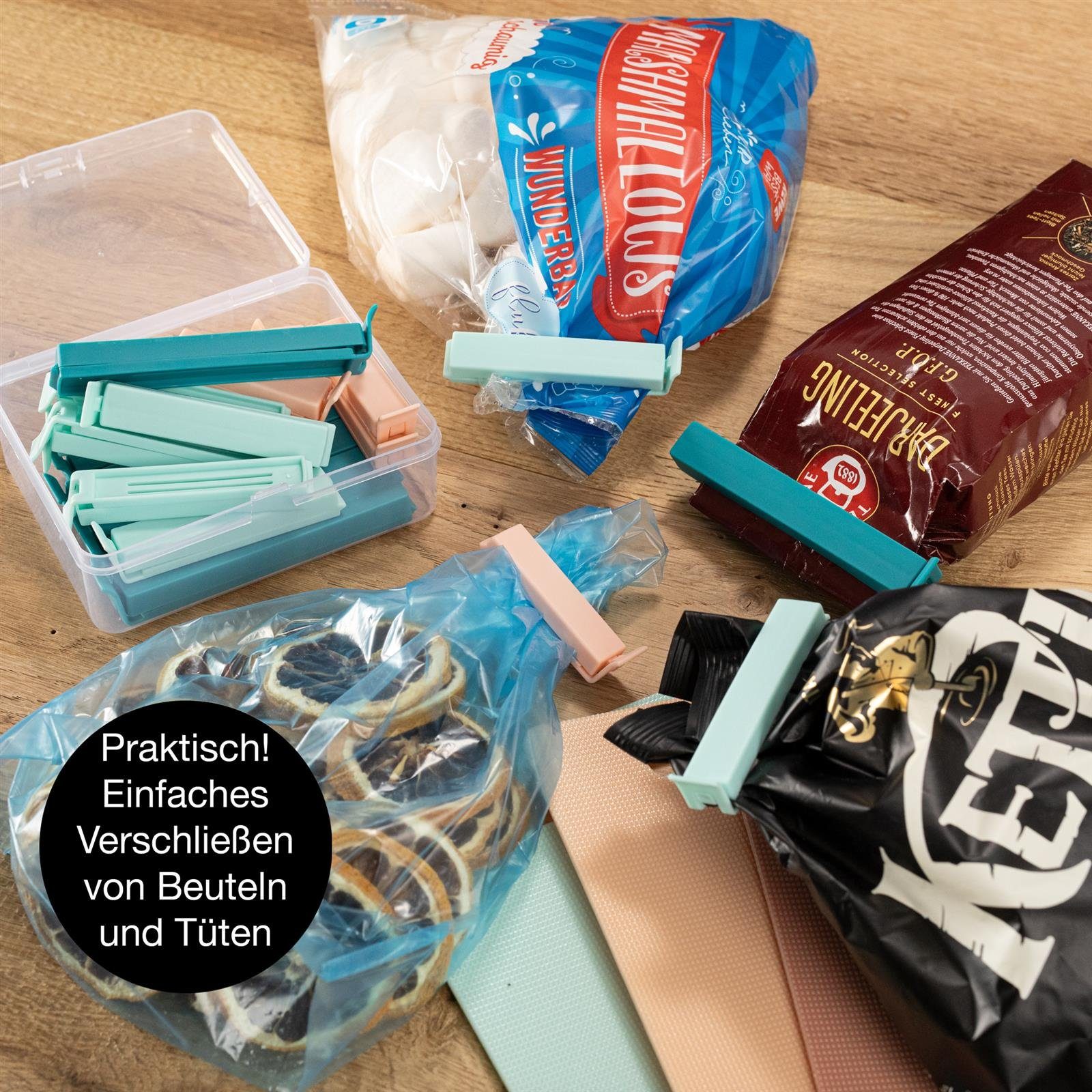 Moritz & Moritz Vorratsdose Moritz & Moritz 24 Verschlussclips bunt für Lebensmittelaufbewahrung, (24er Set, 25-tlg), für Lebensmittelaufbewahrung – Bild 4 von 5