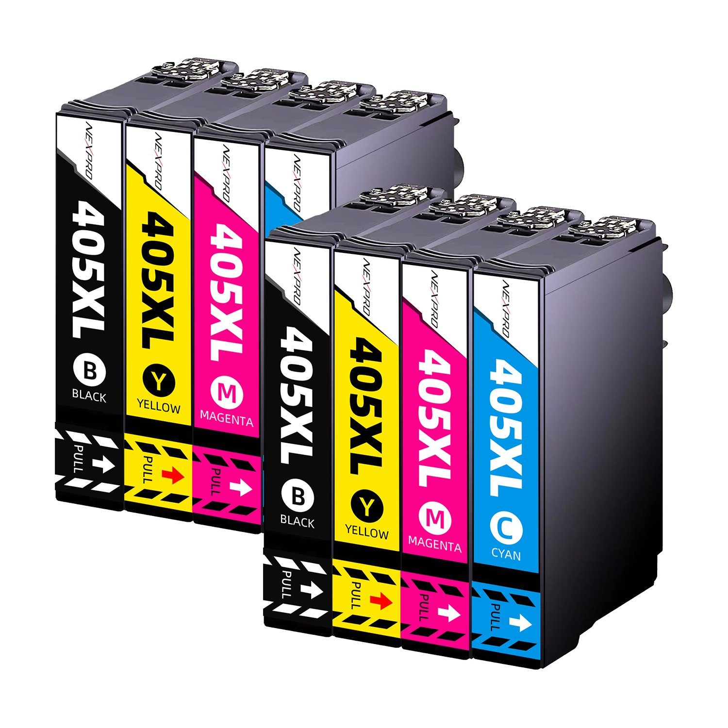NEXPRO Epson 405XL Druckerpatronen für Pro WF 3820 3825 4830 DWF, 8er Tintenpatrone (Packung, Epson 405 XL C13T05G64010 WorkForce Pro WF 4820 3830 4825 7830)