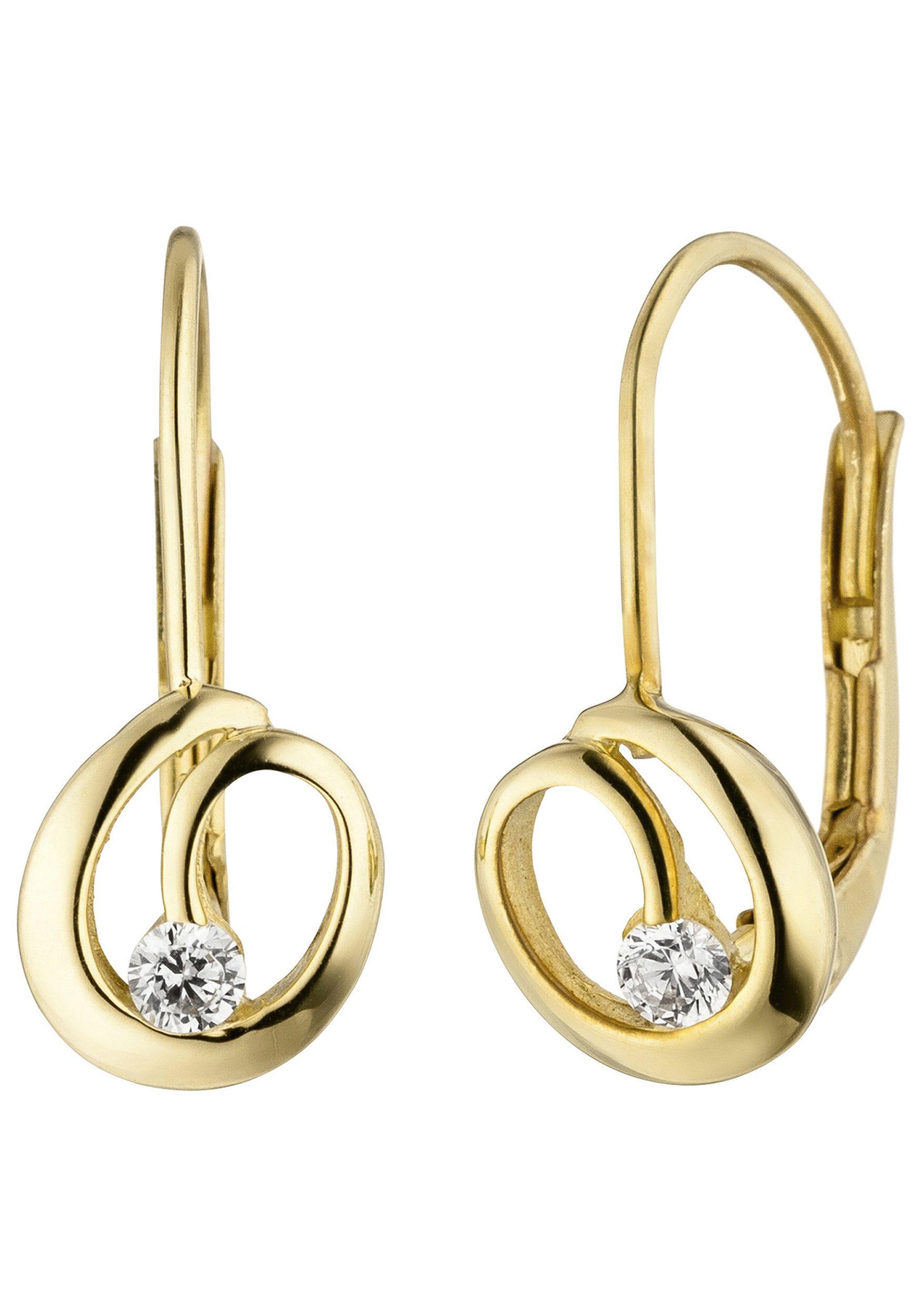 JOBO Paar Ohrhänger, 333 Gold mit Zirkonia günstig online kaufen