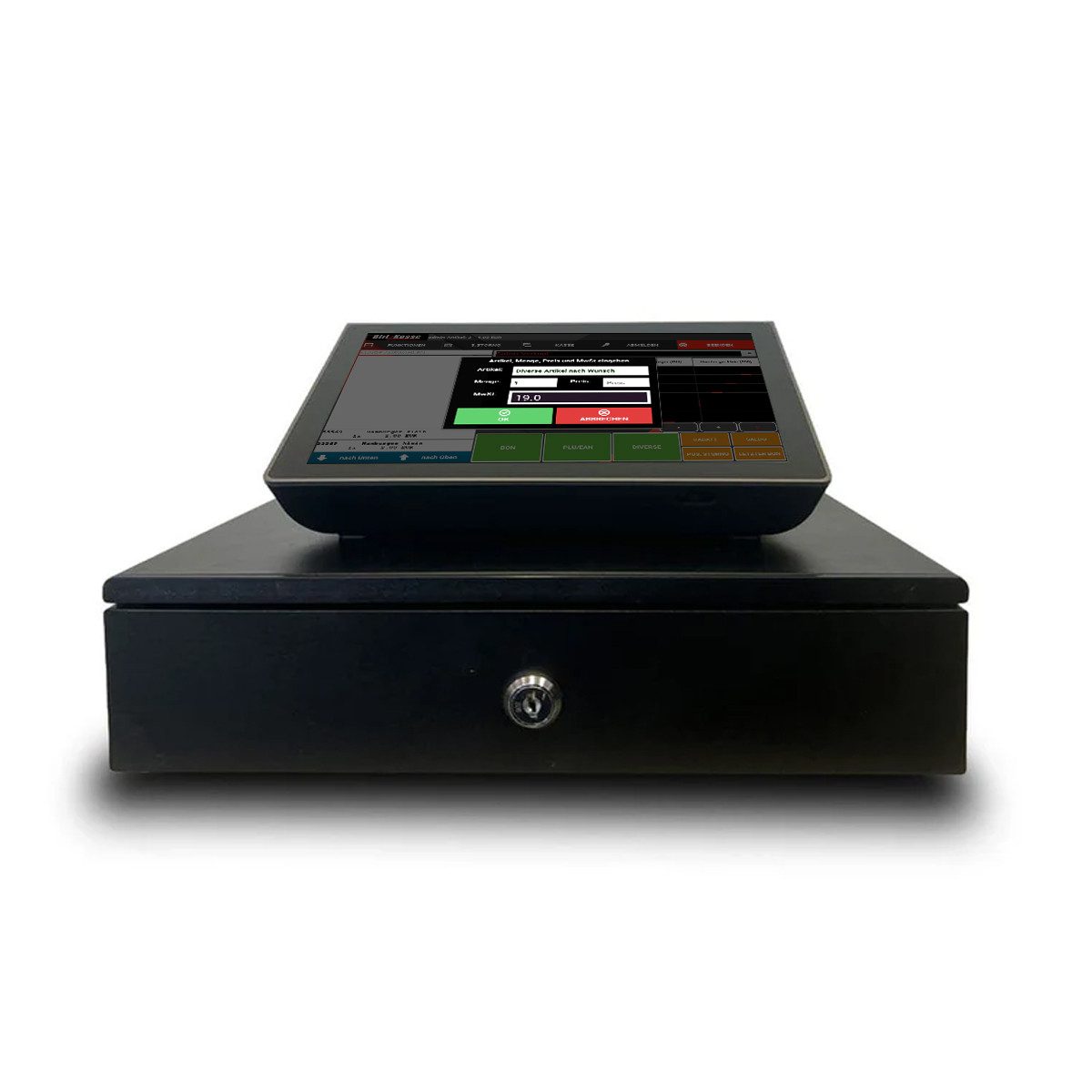 BlitzKasse Registrierkasse 10" All-in-One Kasse für Einzelhandel: Laden Imbiss Studio Salon