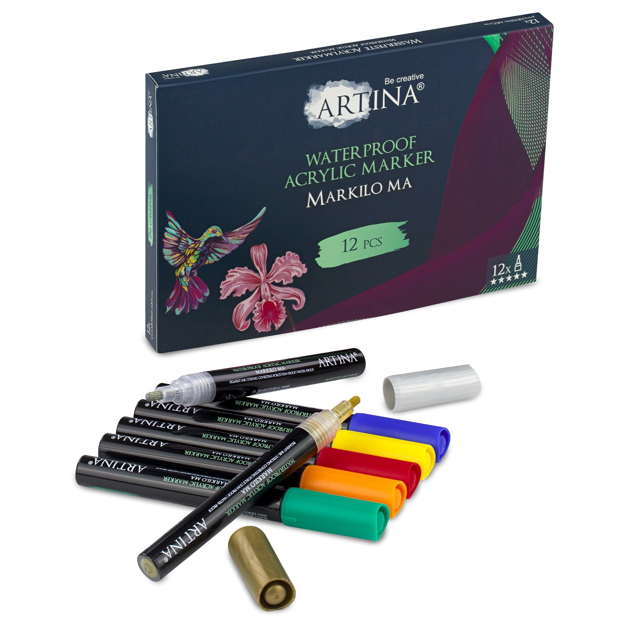 Artina Marker Markilo MA, (12-tlg), Acrylmarker Set Stifte