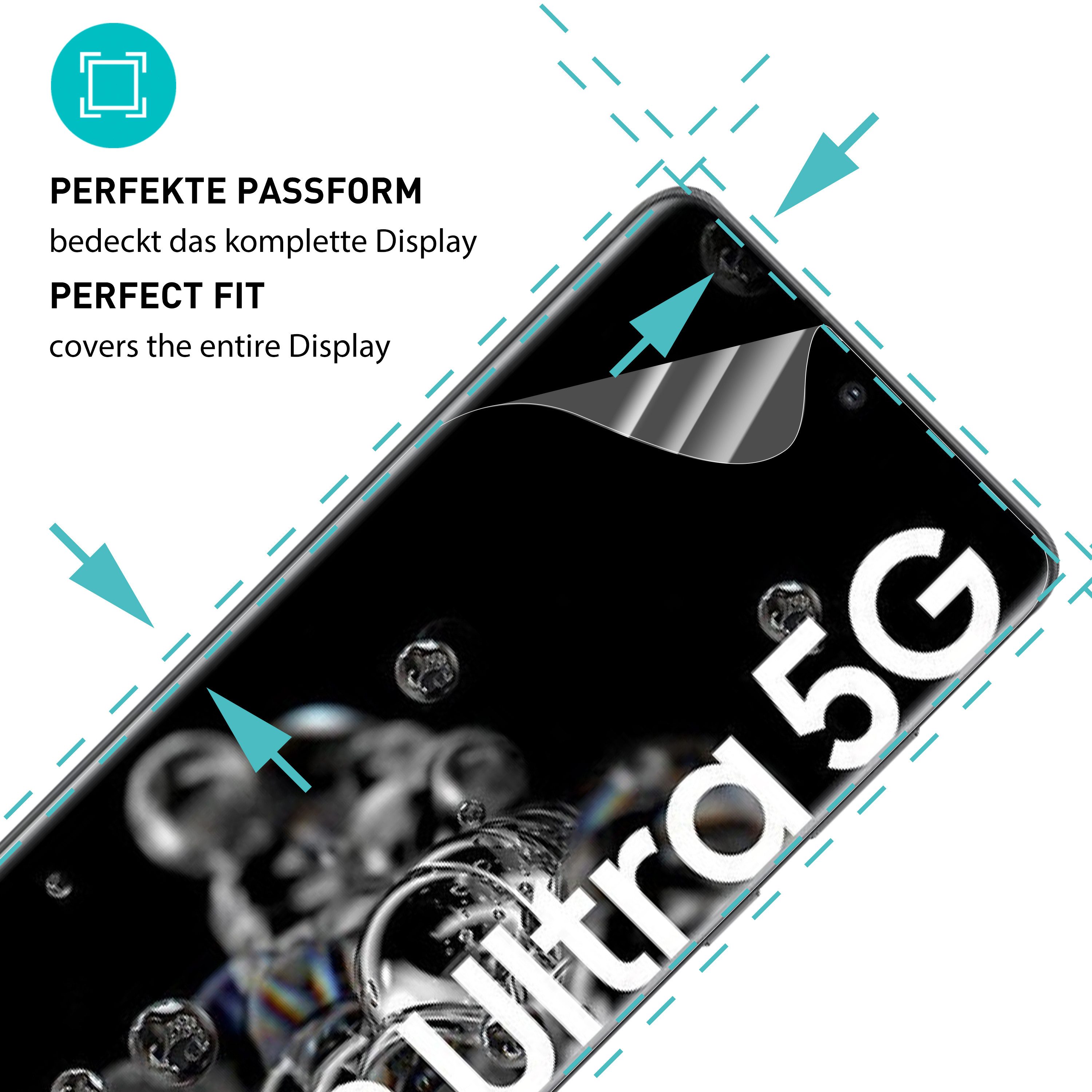 smartect Displayschutzfolie TPU Schutzfolie Klar für Samsung Galaxy S20 Ultra, Set, 2 Stück, (Display + Kamera) Panzerfolie Displayfolie