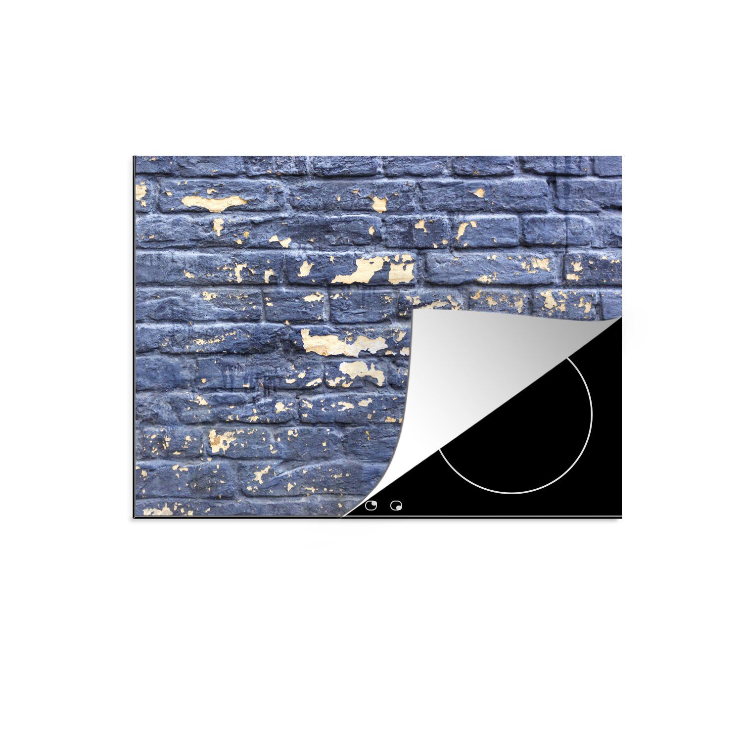 MuchoWow Herdblende-/Abdeckplatte Ziegel - Farbe - Wand, Vinyl, (1 tlg), 59x51 cm, Induktionsschutz, Induktionskochfeld, Ceranfeldabdeckung