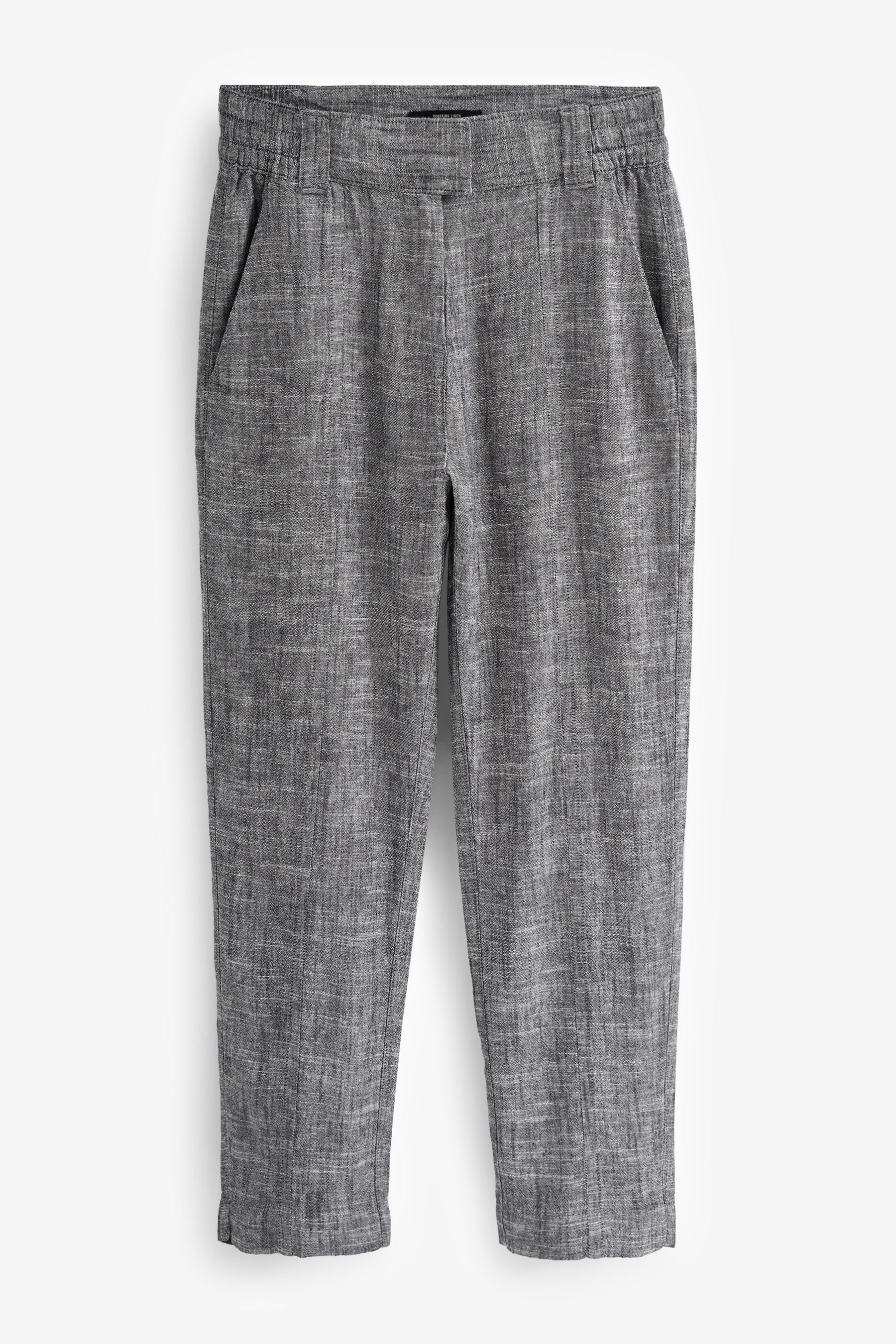 Next Stoffhose Röhrenhose aus Leinengemisch (1-tlg) Blue Chambray