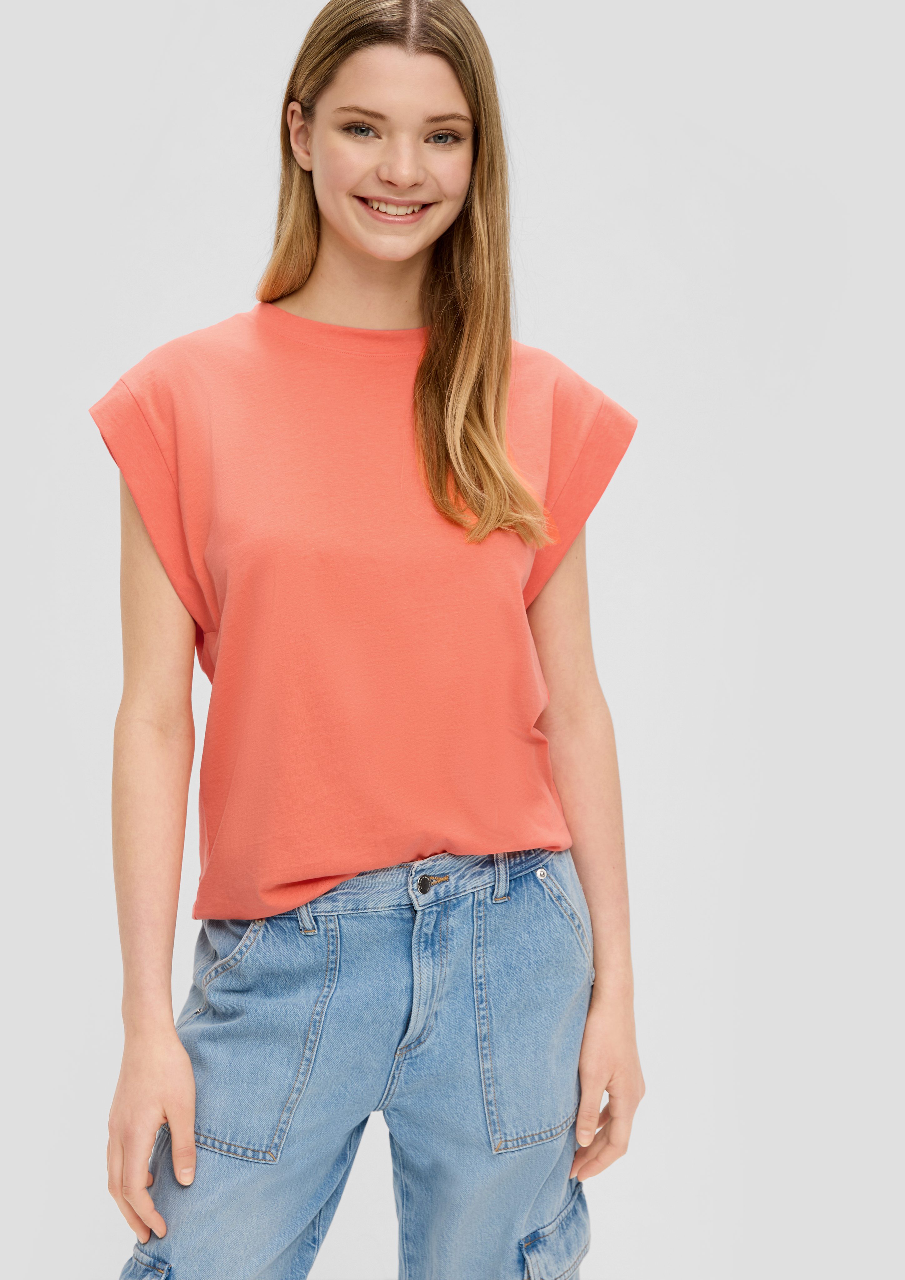 QS Kurzarmshirt T-Shirt mit Kappärmeln günstig online kaufen