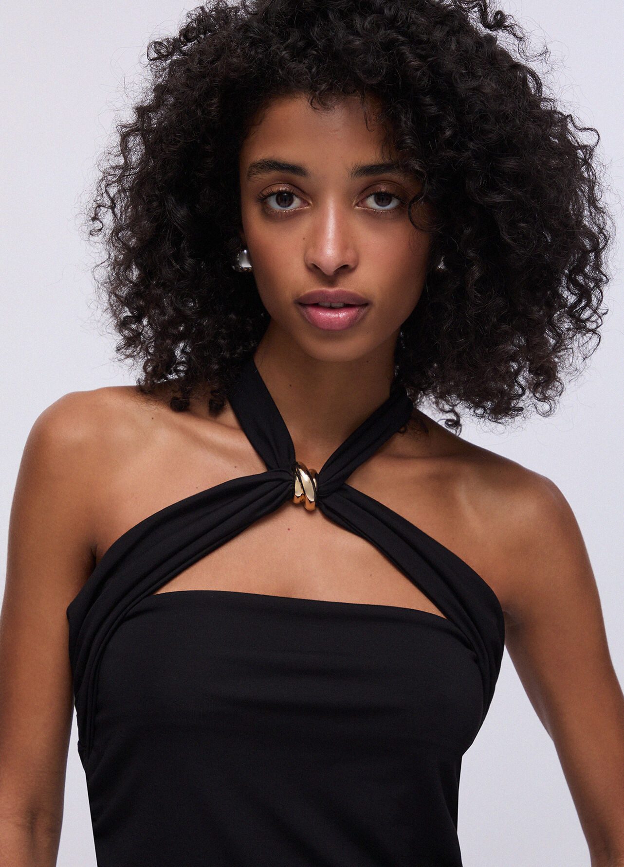 Liu Jo Neckholdertop - Top Damen - Jerseytop - schwarzes Neckholder-Top - elegant