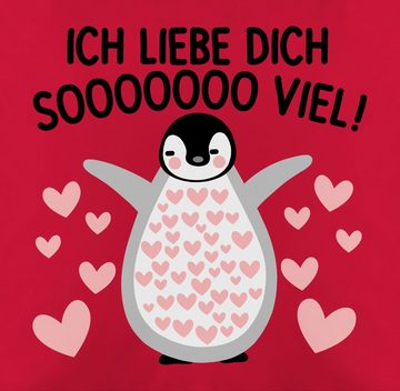 Shirtracer Dekokissen Ich liebe dich SOOOO viel Pinguin - Valentinstag so viel liebe Geschen, Dekokissen Valentinstag Geschenk