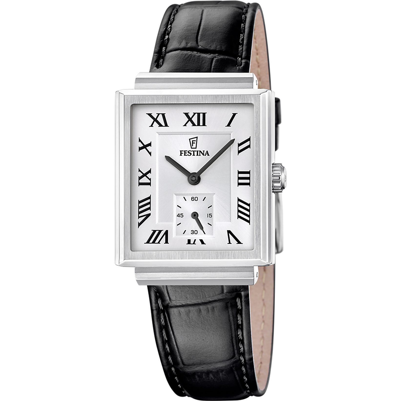 Festina Quarzuhr On the Square F20775_1, Armbanduhr, Damenuhr, Herrenuhr, Lederarmband, analog