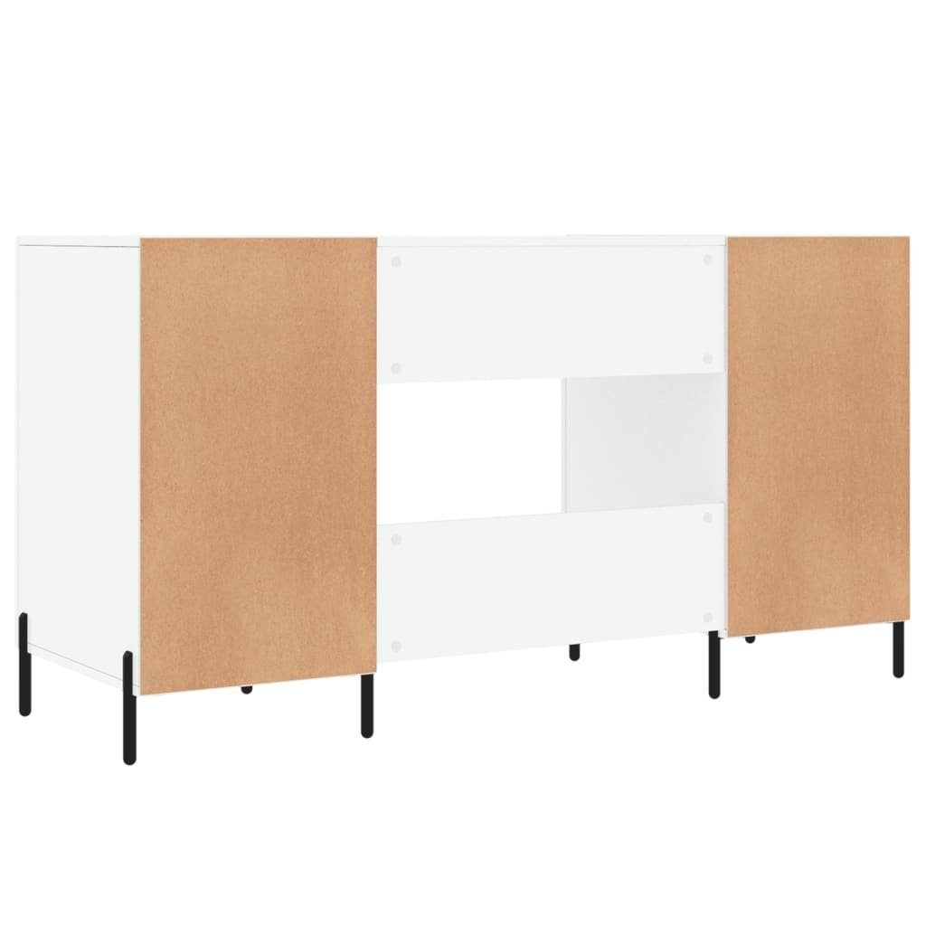 Schreibtisch Hochglanz-Weiß Holzwerkstoff furnicato 140x50x75 cm