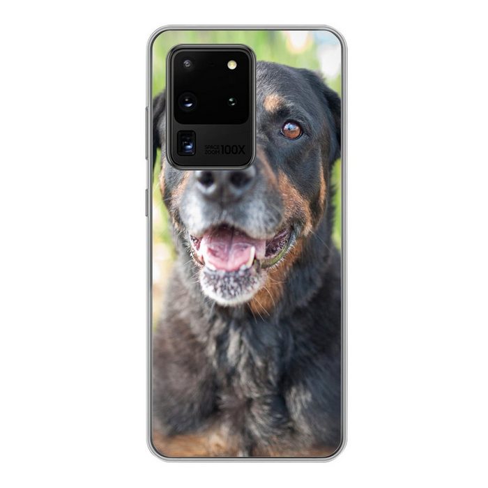 MuchoWow Handyhülle Porträt eines Rottweilers Phone Case Handyhülle Samsung Galaxy S20 Ultra Silikon Schutzhülle