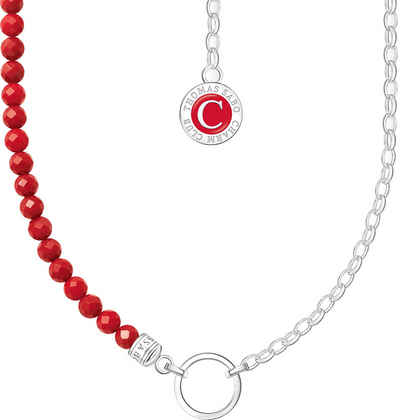 THOMAS SABO Charm-Kette rote Beads und Gliederelemente, KE2190-007-10-L45v, mit Koralle rekonstruiert