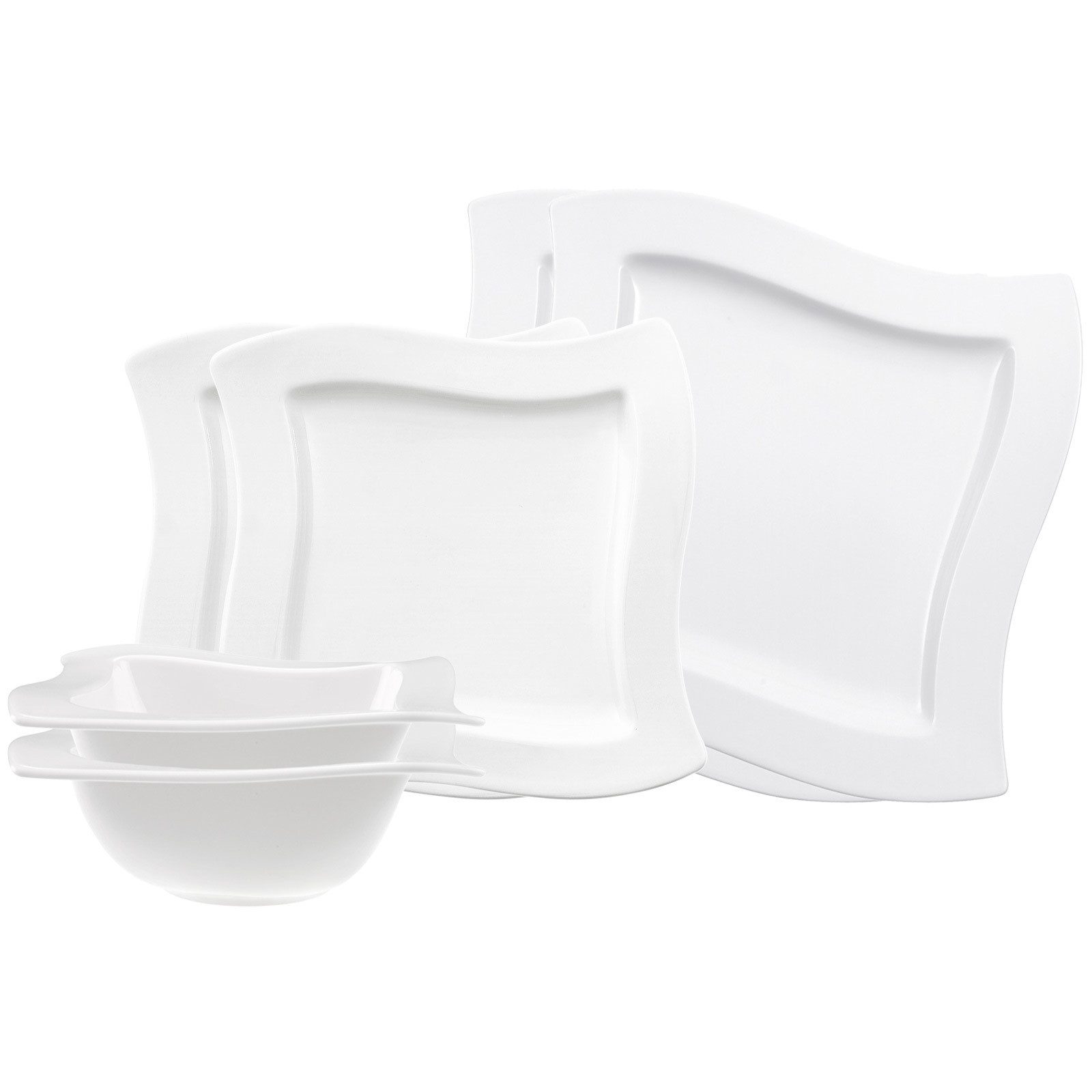 Villeroy & Boch Kombiservice NewWave Basic-Set 6er Set (6-tlg), 2 Personen, Porzellan