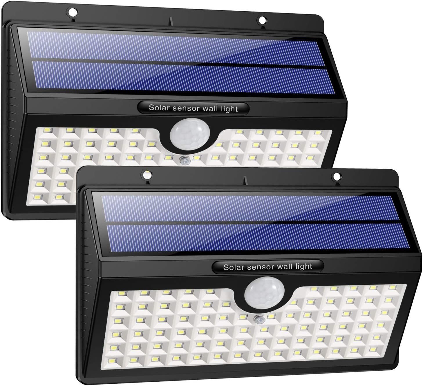 DOPWii LED 180°mit LED Bewegungsmelder 78 Solarlampe Solarleuchte Solarleuchte Außen,2Pcs für