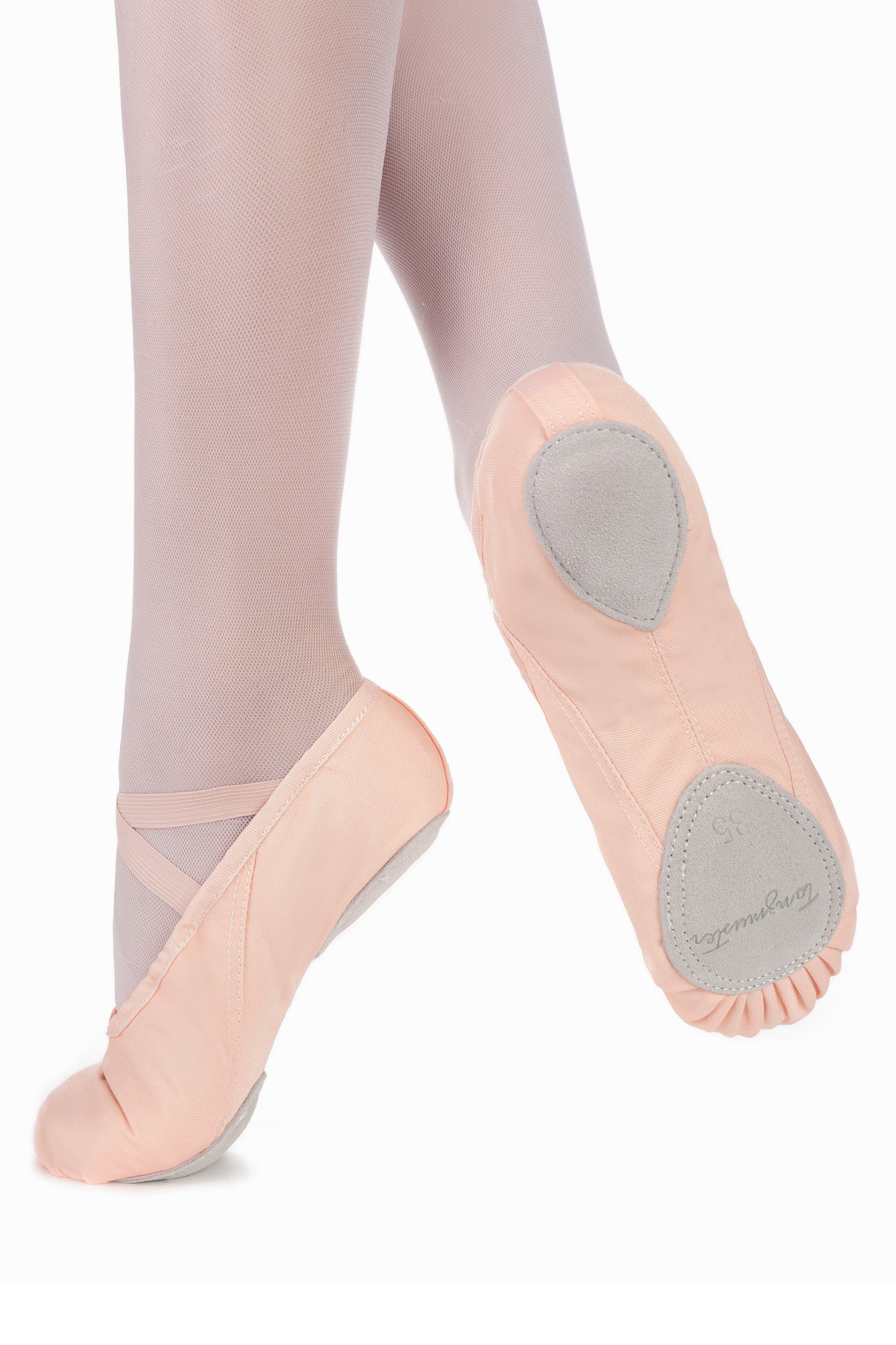 tanzmuster Ballettschuhe Charlie mit geteilter Ledersohle Tanzschuh Ballettschläppchen für Mädchen