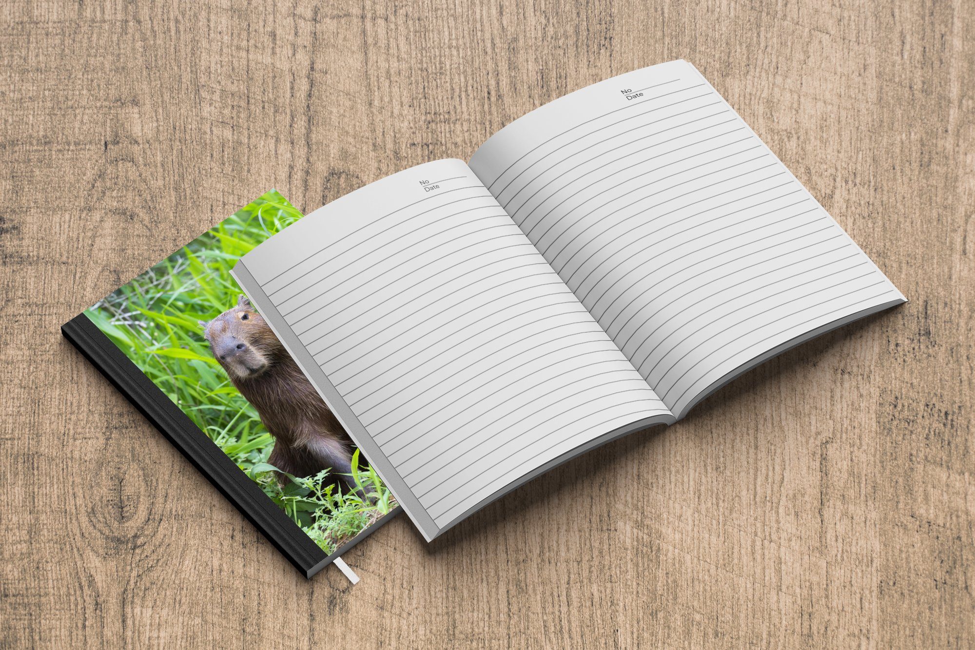 Haushaltsbuch sitzt Seiten, Notizbuch Notizheft, Tagebuch, MuchoWow hohen Wasserschwein Journal, Ein Gras, im Merkzettel, A5, 98 grünen