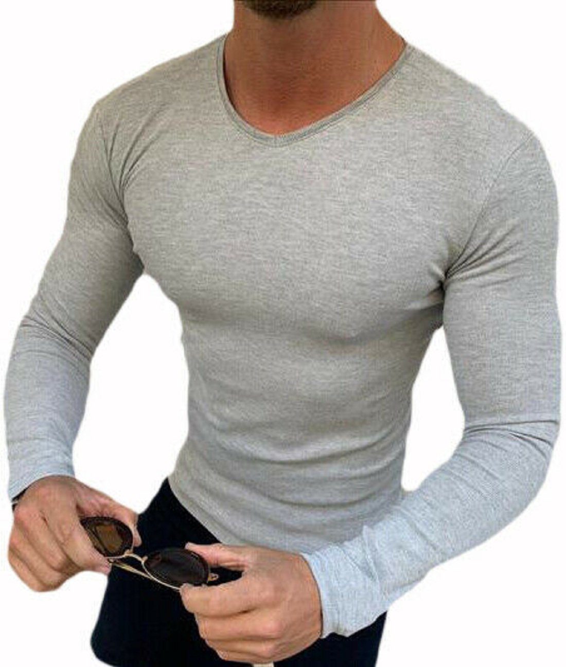 cofi1453 Langarmshirt Langarmshirt Longsleeve Basic Pullover günstig online kaufen