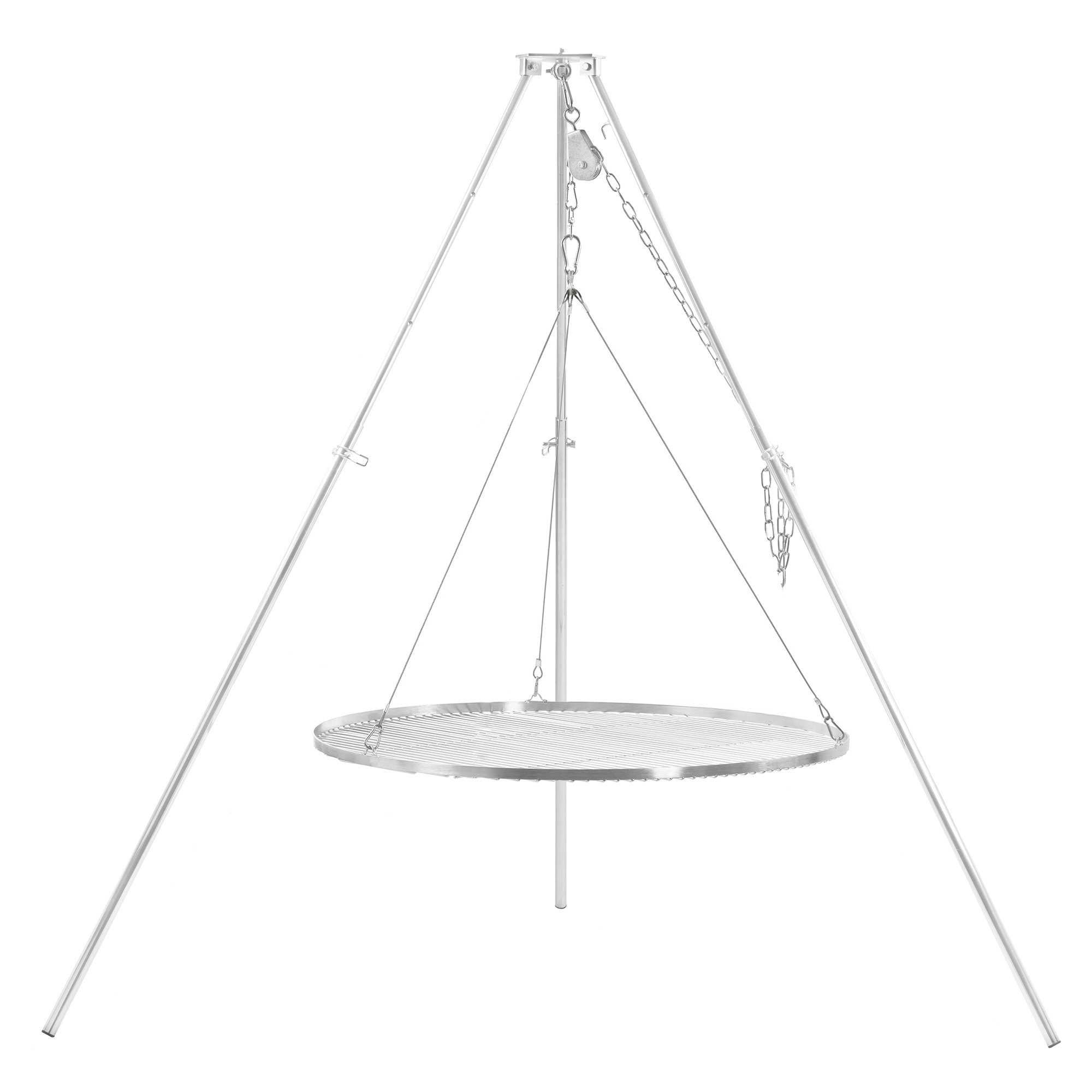 BBQ-Toro Schwenkgrill Dreibein Schwenkgrill mit Ø 90 cm Grillrost, verzinktes Eisen, Ideal zum Grillen und Kochen über offenem Feuer
