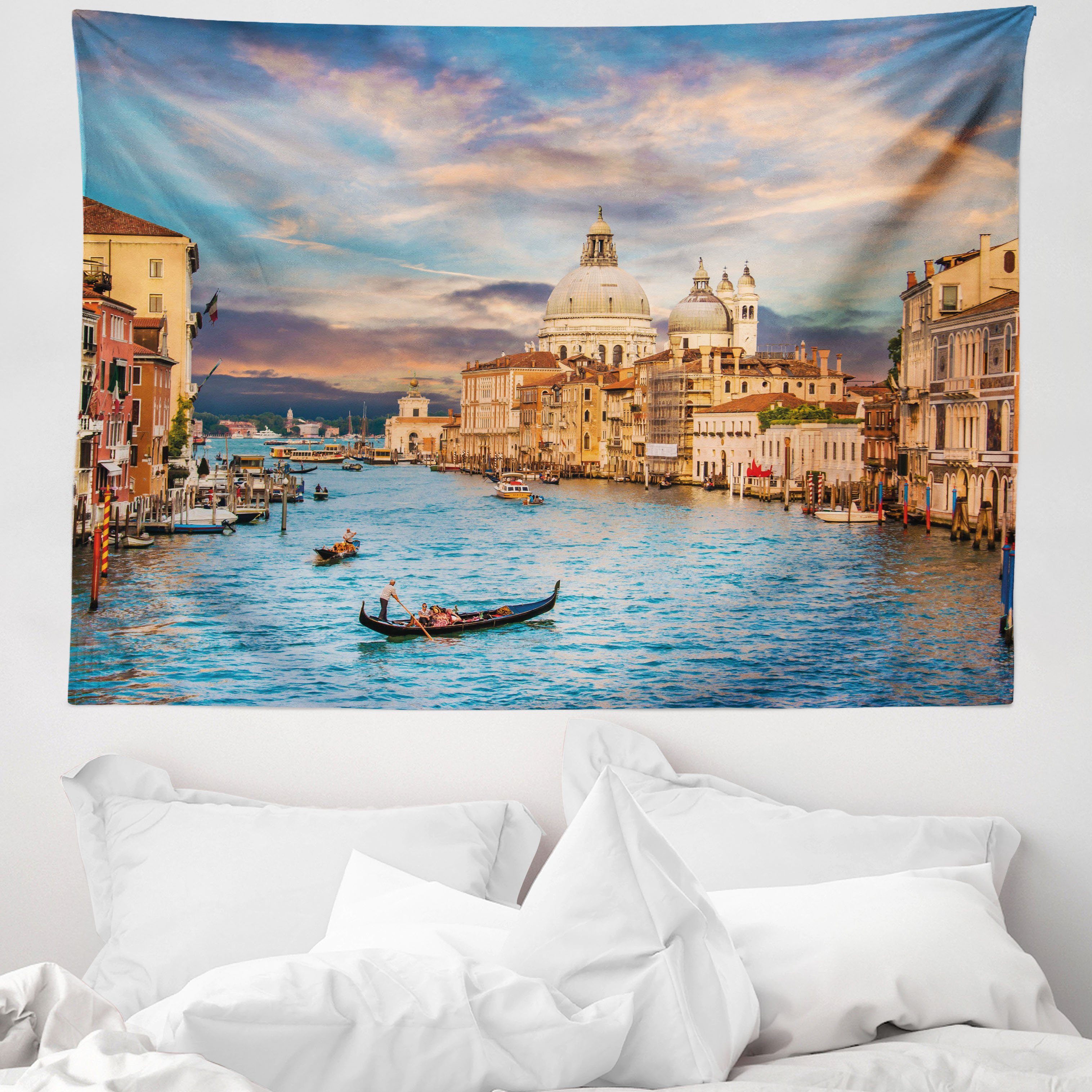Wandteppich aus Weiches Mikrofaser Stoff Für das Wohn und Schlafzimmer, Abakuhaus, rechteckig, Venedig Canal Grande Italien Bild