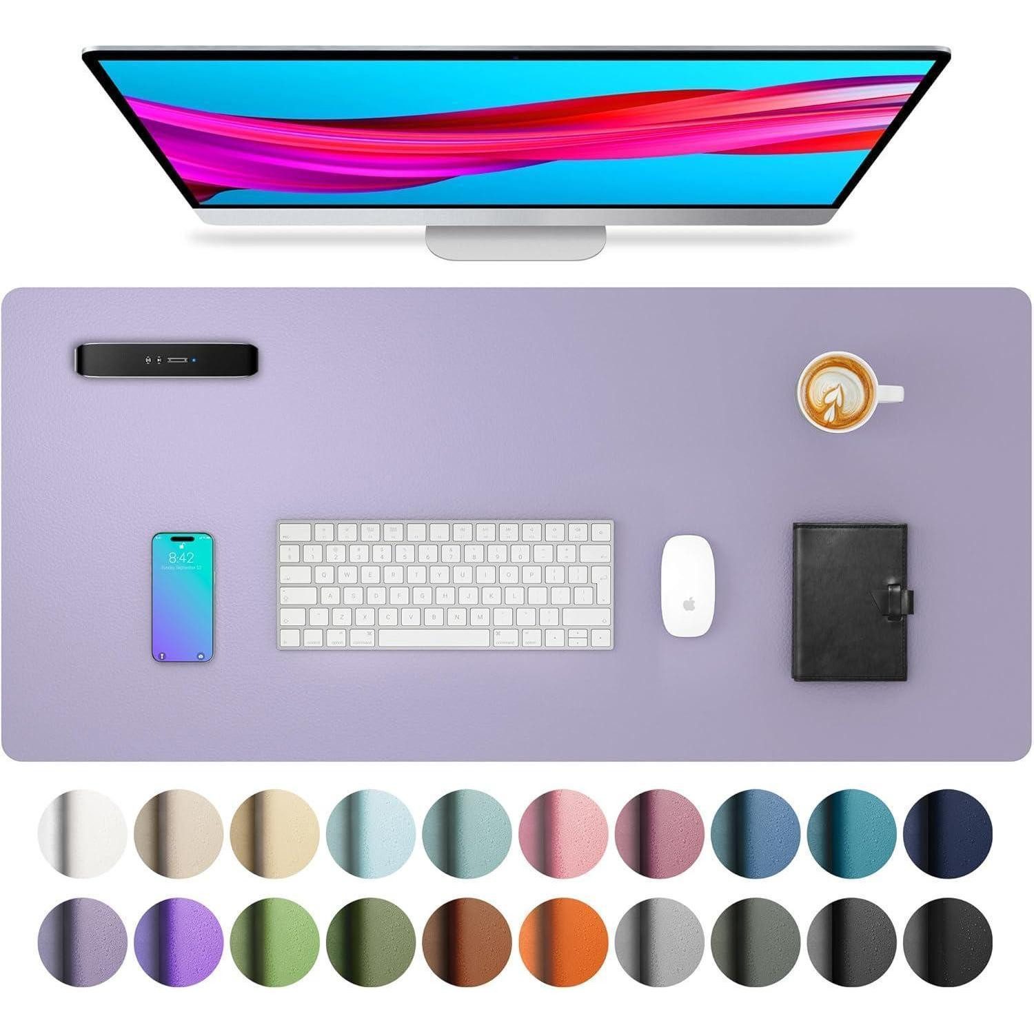 LuxusKollektion Schreibtischunterlage Schreibtischmatte Mauspad rutschfest PU Leder Lavender 35 x 60 cm