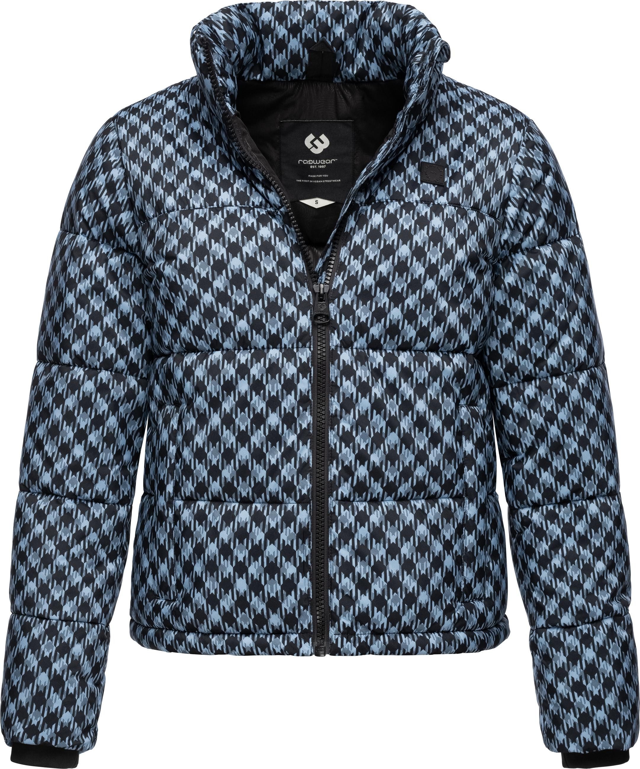 Ragwear Winterjacke Serah Print wasserdichte Winter Steppjacke mit Hahnentritt Muster