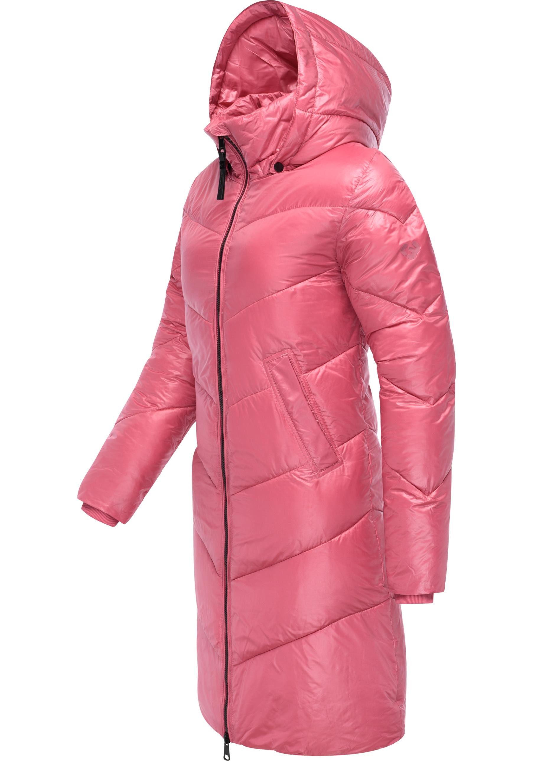 Ragwear Wintermantel Rebelka Shiny Glänzender Winter Steppmantel mit Kapuze – Bild 2 von 5