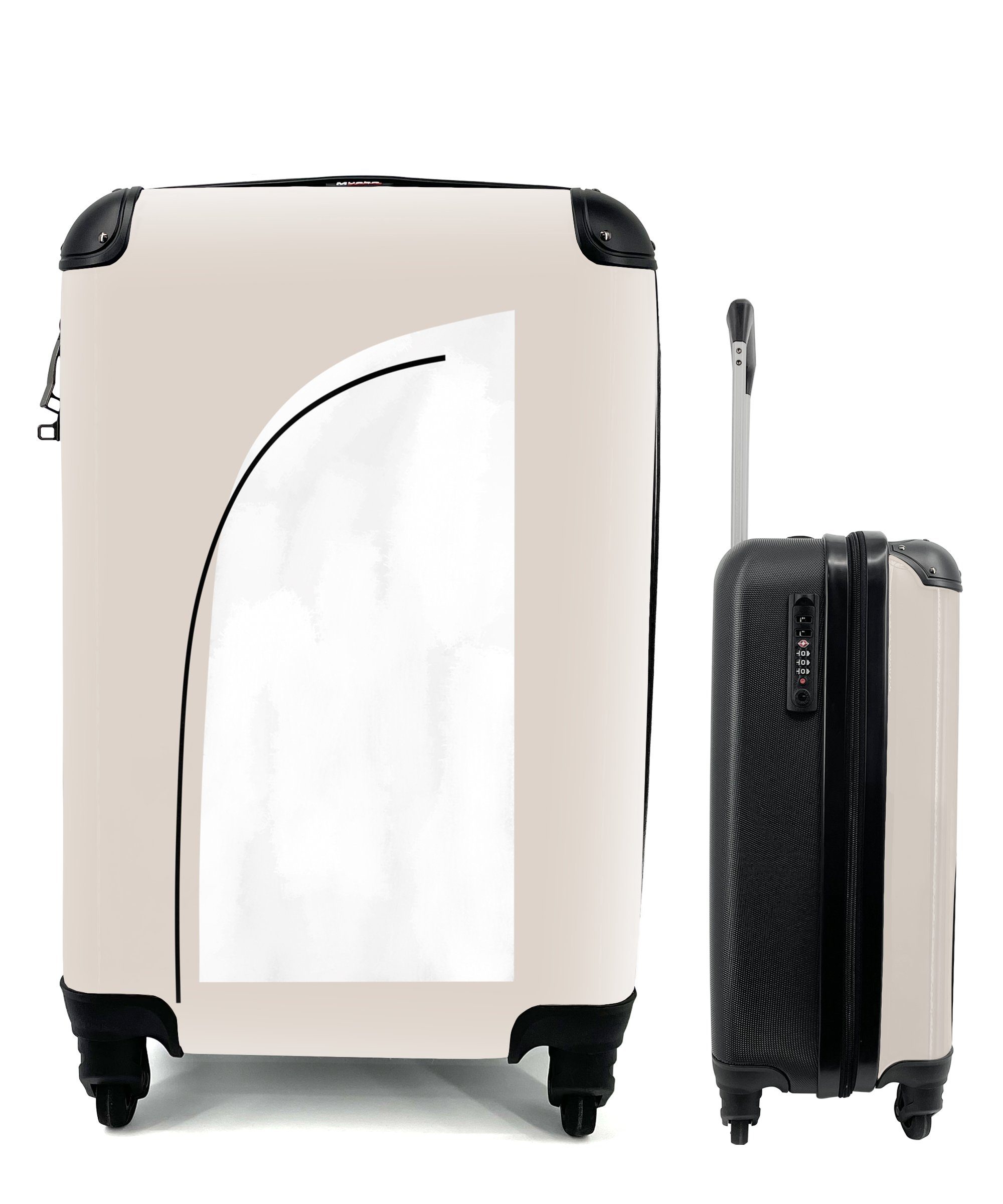 Rollen, mit Reisetasche Ferien, - Handgepäckkoffer - Trolley, rollen, für 4 Handgepäck Pastell Abstrakt Reisekoffer Design, MuchoWow