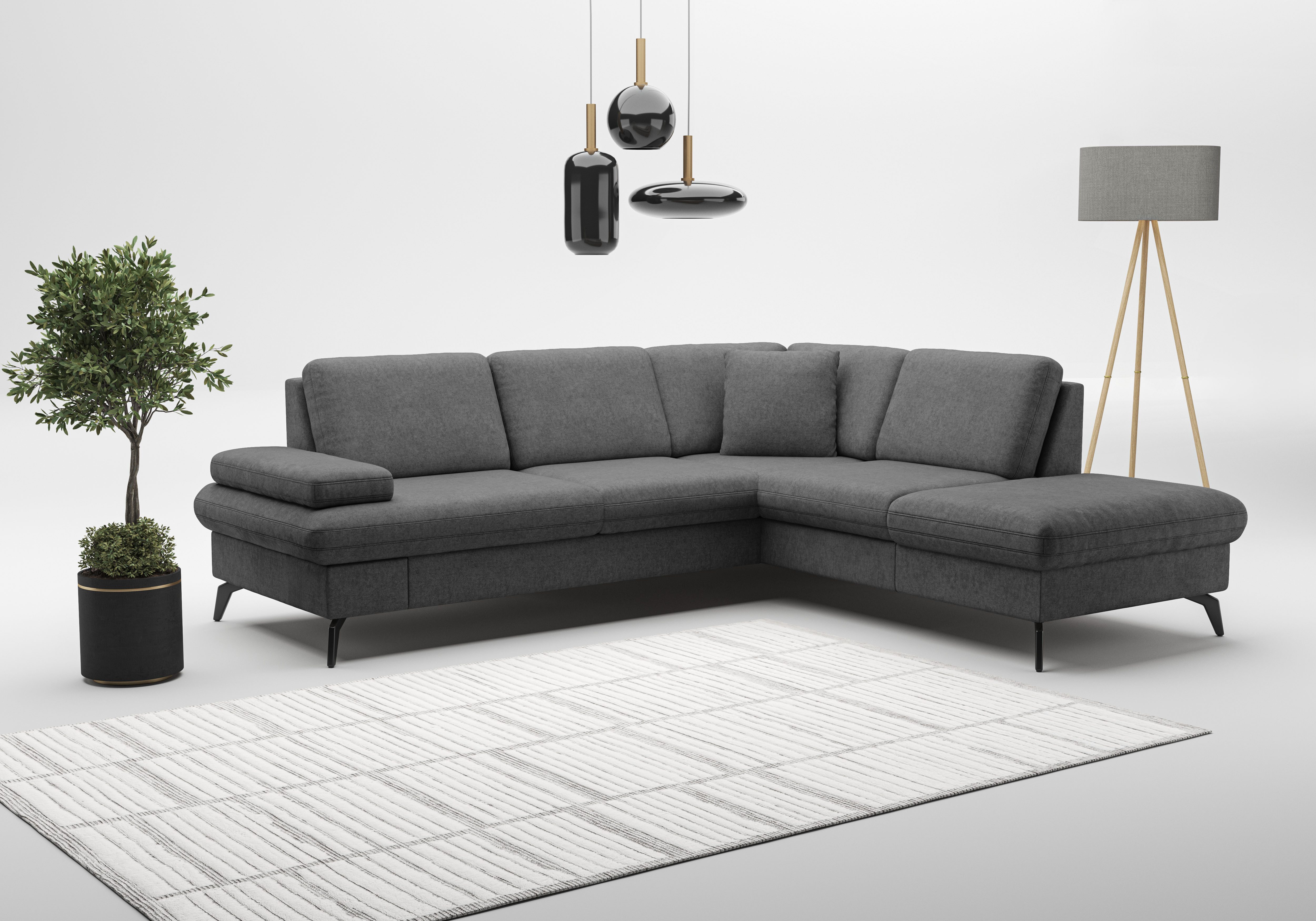 sit&more Ecksofa Morris Jubi L-Form, B: 238 cm, mit Armteilfunktion & 1 Zierkissen, optional Bettfunktion