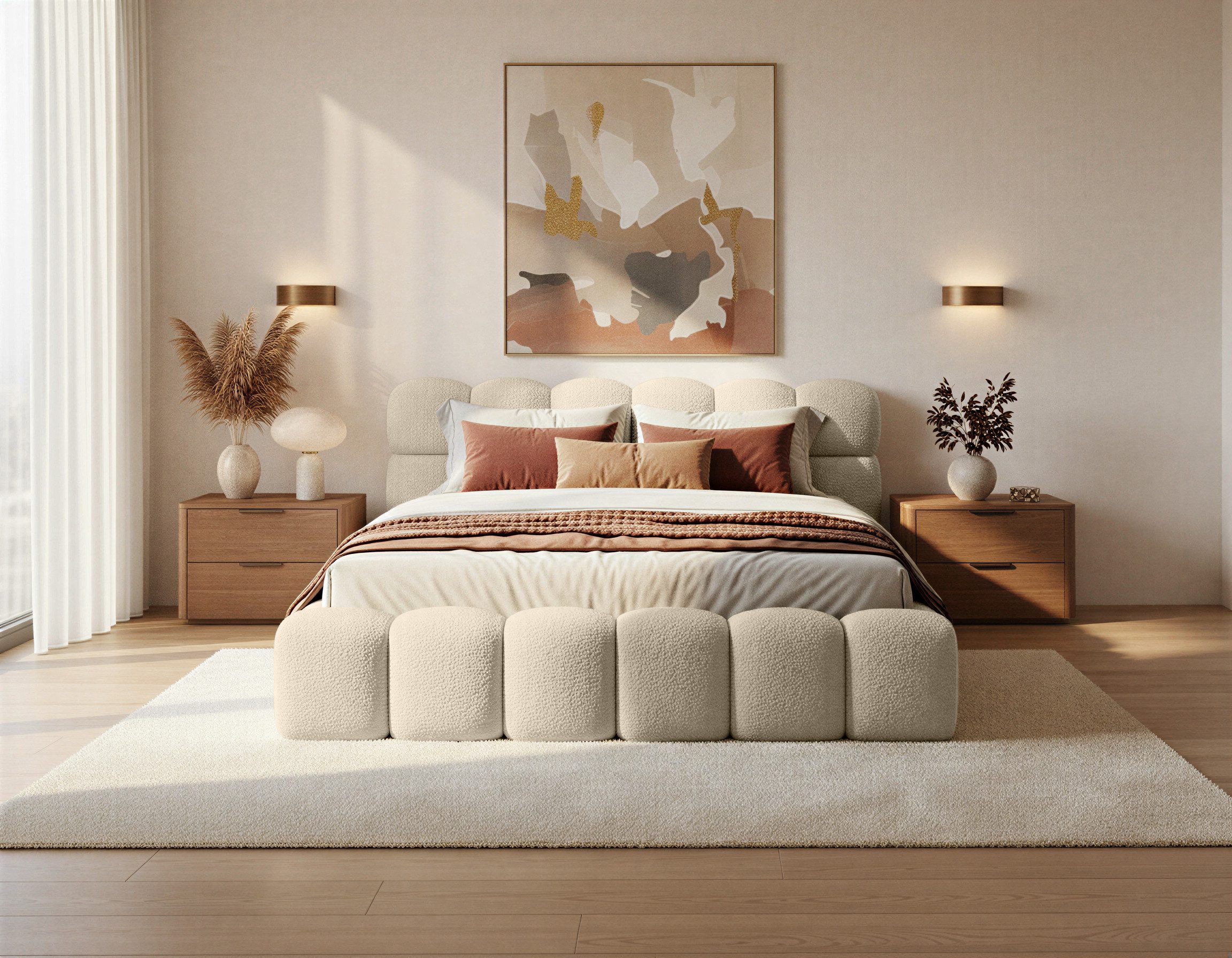 yourhouse24 Polsterbett Boston Slim Bouclé mit Stauraum, Wolkenbett mit Sta günstig online kaufen