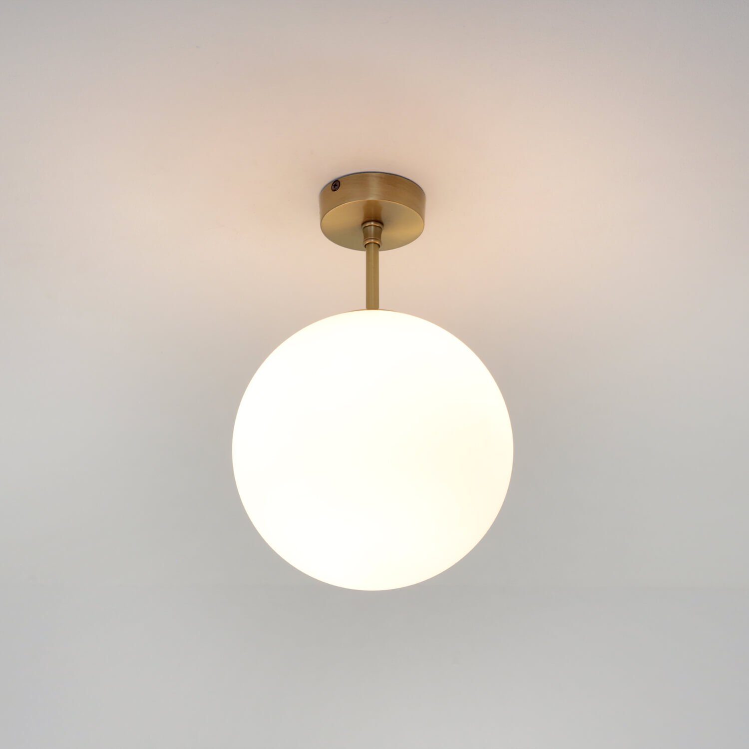 Licht-Erlebnisse Deckenleuchte MUSA, ohne Leuchtmittel, Deckenlampe Glas Kugel Echt-Messing Vintage Design Wohnzimmer Küche