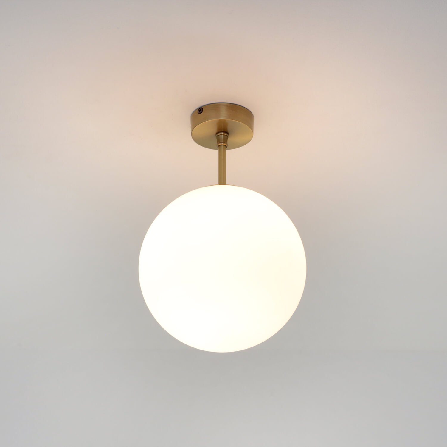 Licht-Erlebnisse Deckenleuchte MUSA, ohne Küche Echt-Messing Leuchtmittel, Deckenlampe Wohnzimmer Glas Kugel Design Vintage