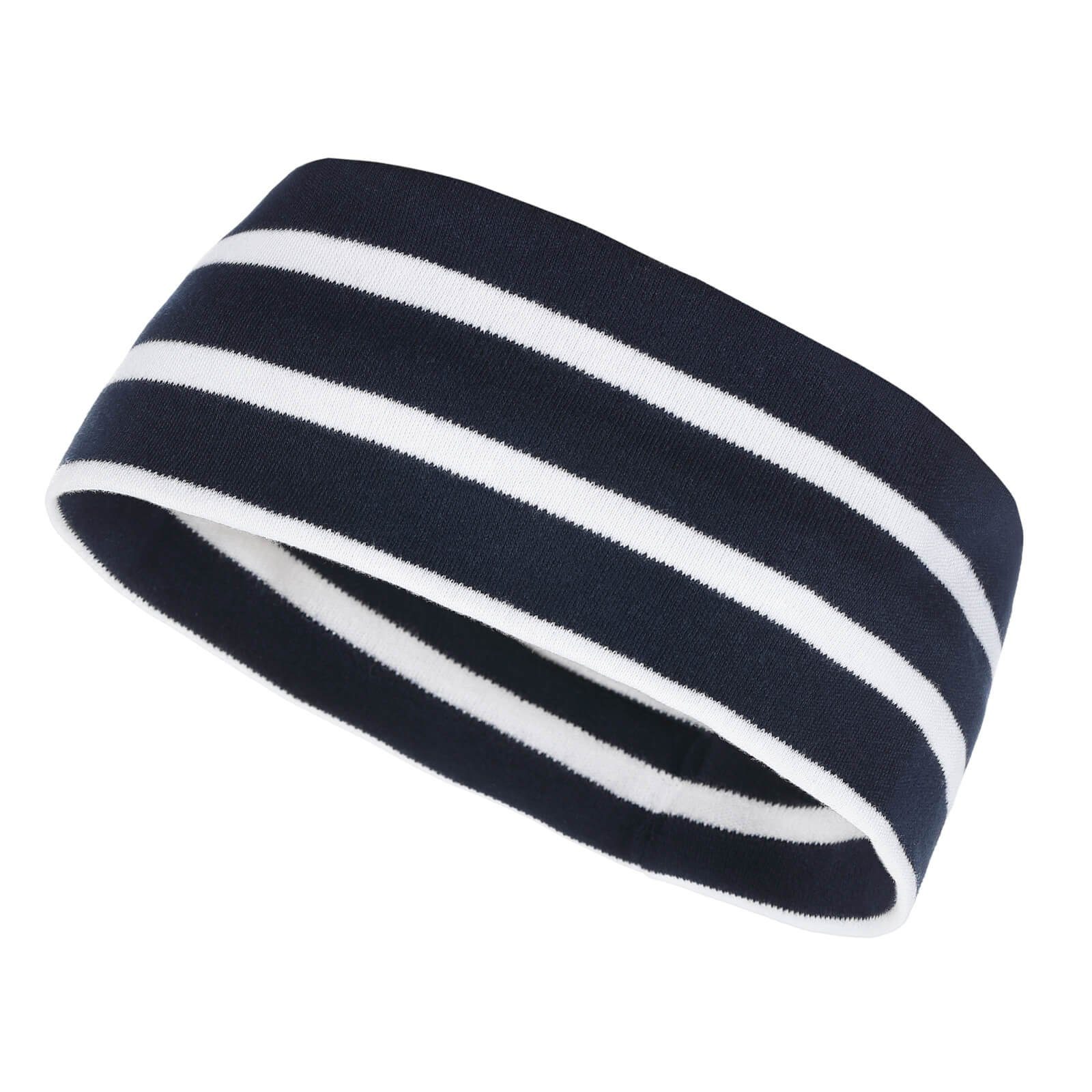 modAS Stirnband Unisex Kopfband Maritim für Kinder und Erwachsene zweilagig Baumwolle (05) blau / weiß