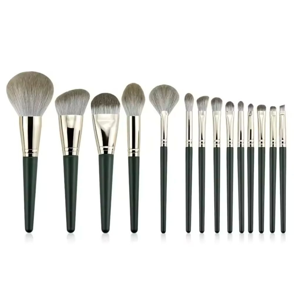 Montegoni Make-up Set 14tlg Make Up Pinsel Set weich für Foundation Puder Lidschatten, 14-tlg., 14 Stück Kosmetikpinsel Set, Fluffy Borsten, leicht langlebig vielseitig einsetzbar