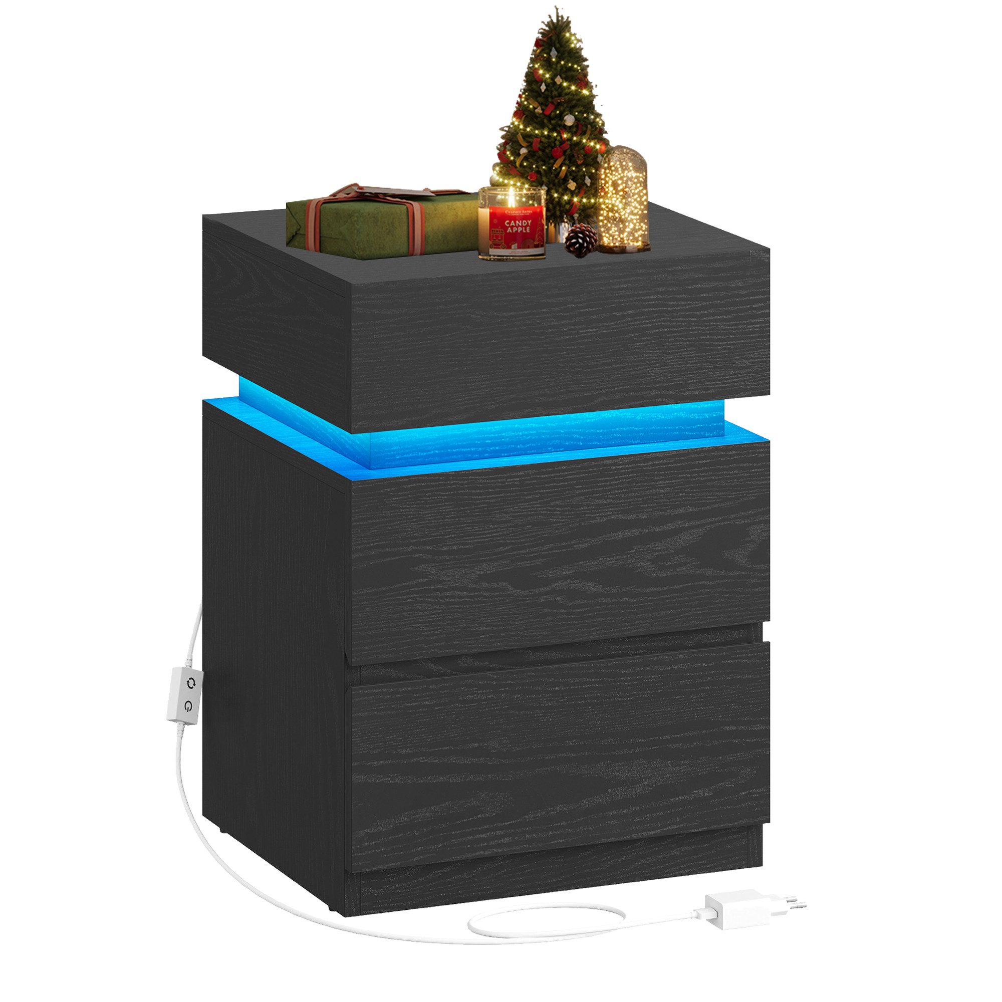 VASAGLE Nachttisch (1-St), mit LED-Beleuchtung, einstellbare Farben günstig online kaufen