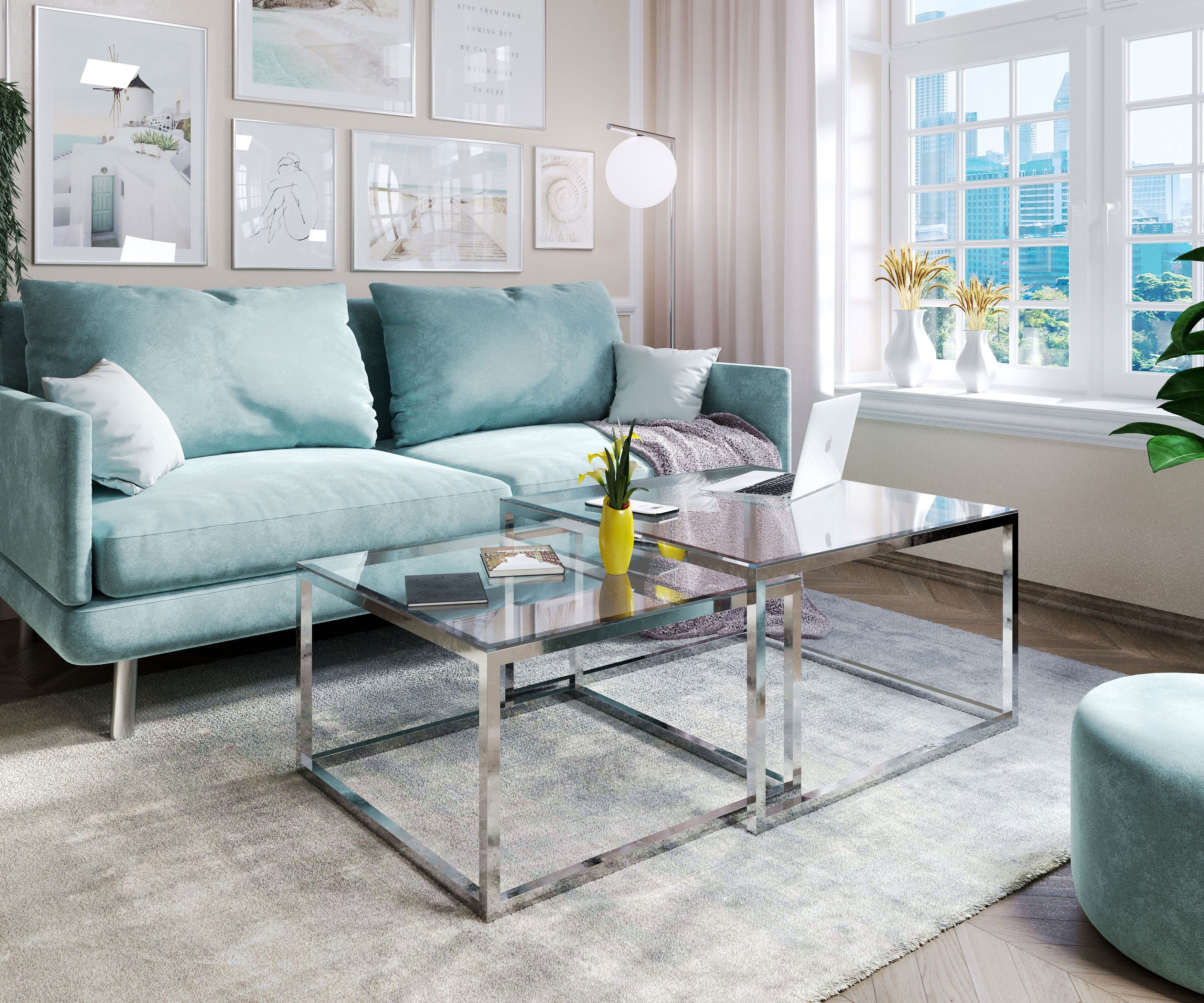Lookway Couchtisch YOSHI 2in1 Glastischplatte und günstig online kaufen