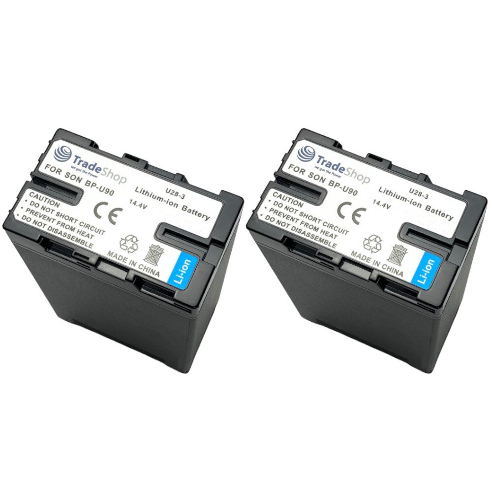 Trade-Shop 2x Akku passend für Sony PMW-280 PHU-120K PMW-300 PXU-MS240 PXW-FS5 Kamera-Akku Li-Ion 7200 mAh (14,8 V)