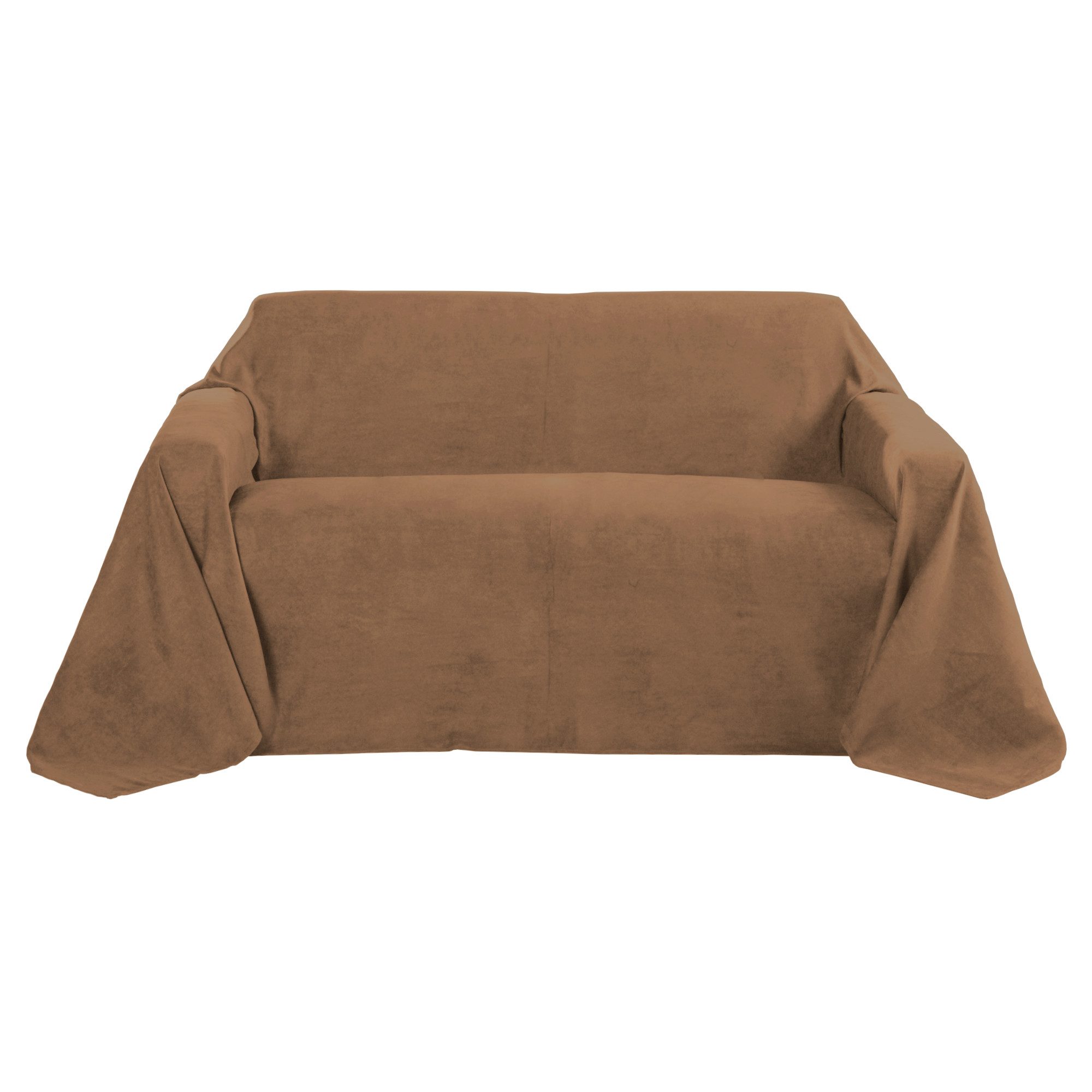 Beautissu Tagesdecke Tagesdecke 210x280 cm Überwurfdecken für Sofa Wildleder Braun, Wildleder-Optik Überwurf Bettabdeckung Tagesdecken & Sofaüberwurf