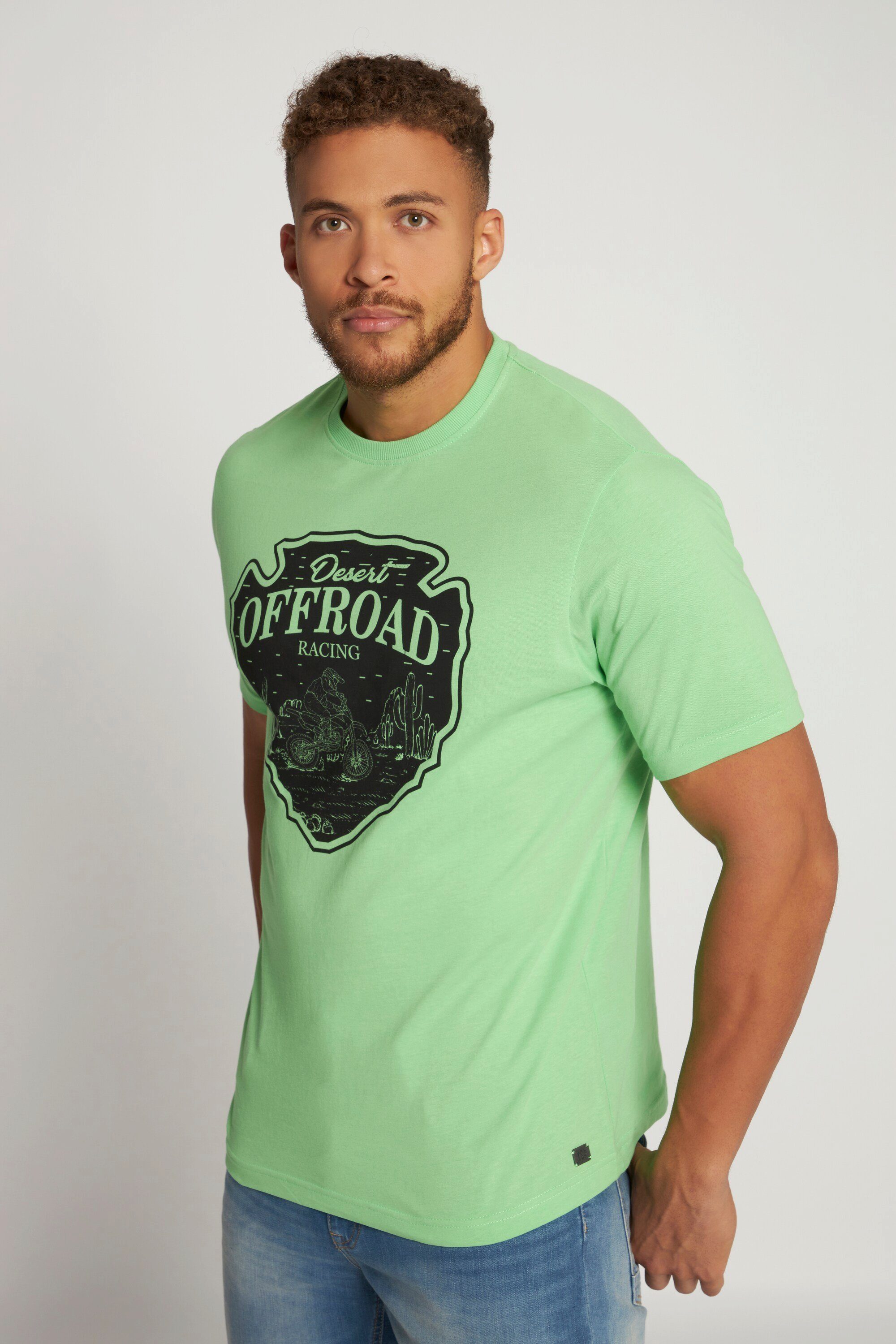 JP1880 T-Shirt T-Shirt Halbarm Offroad Print Rundhals